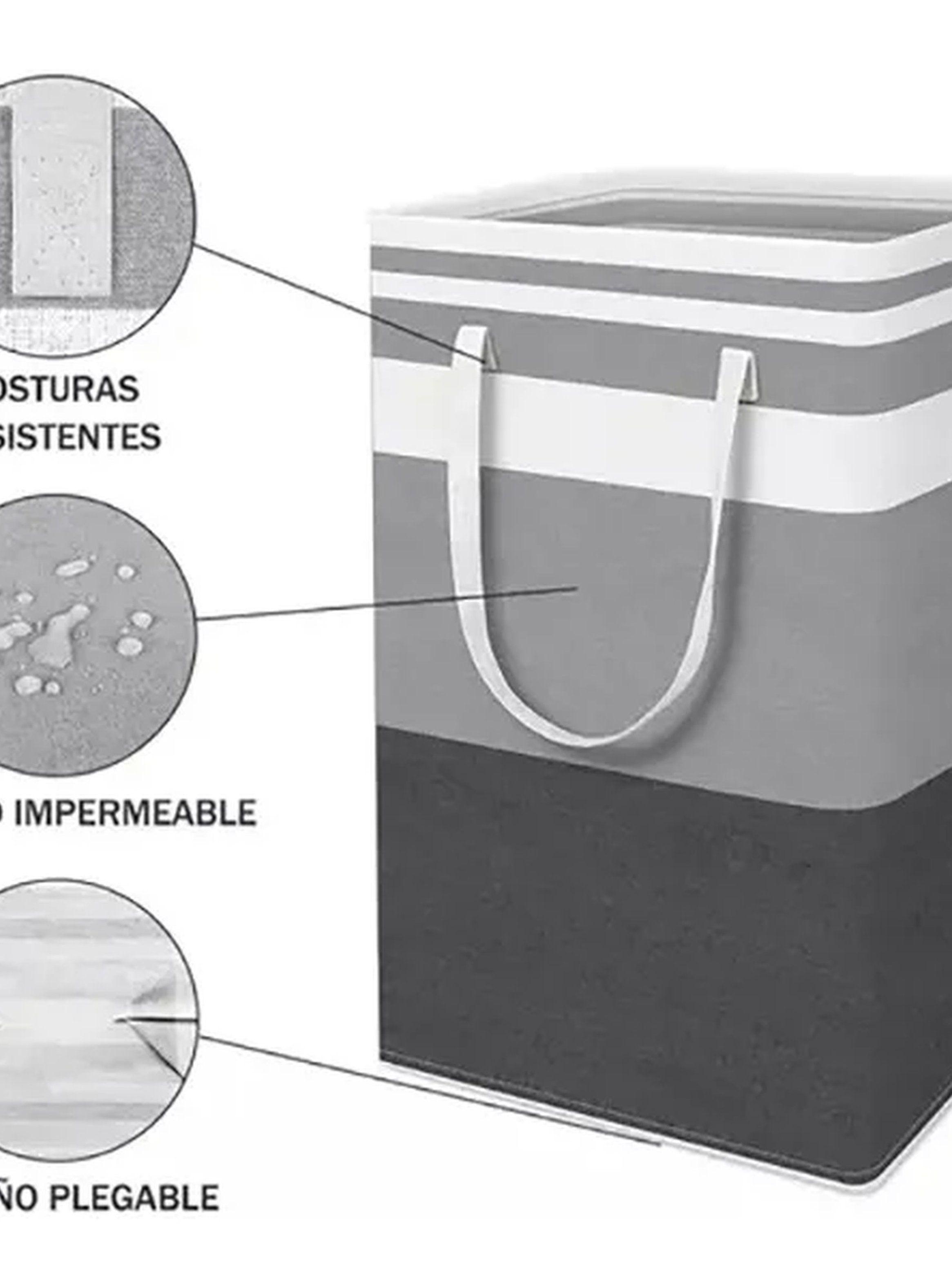 Canasta De Ropa Plegable 75L Tela Gris-3