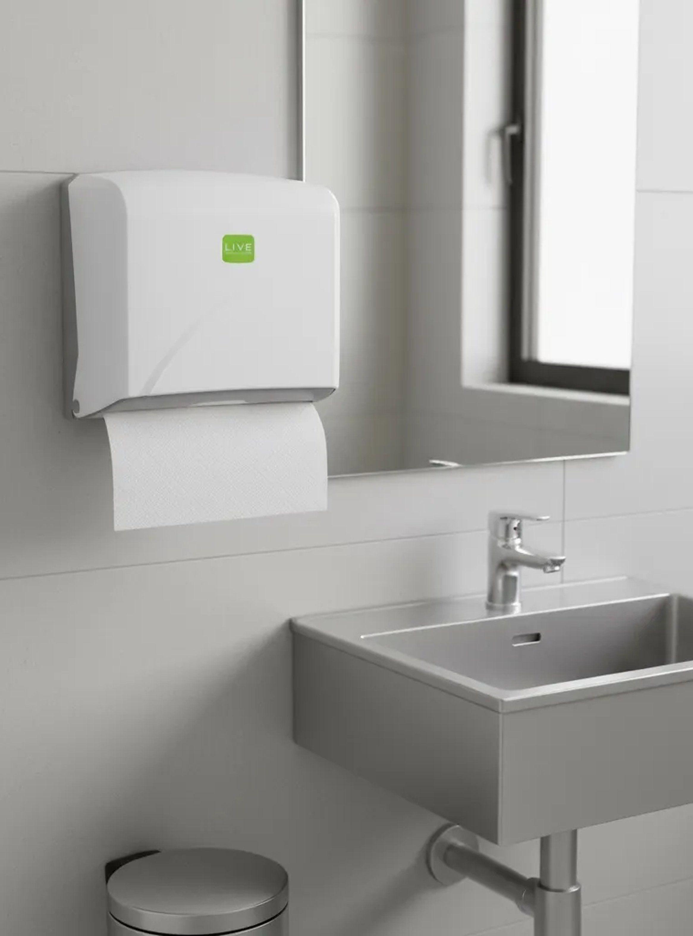 Dispensador de Toallas de Papel Manual Pared Blanco-3