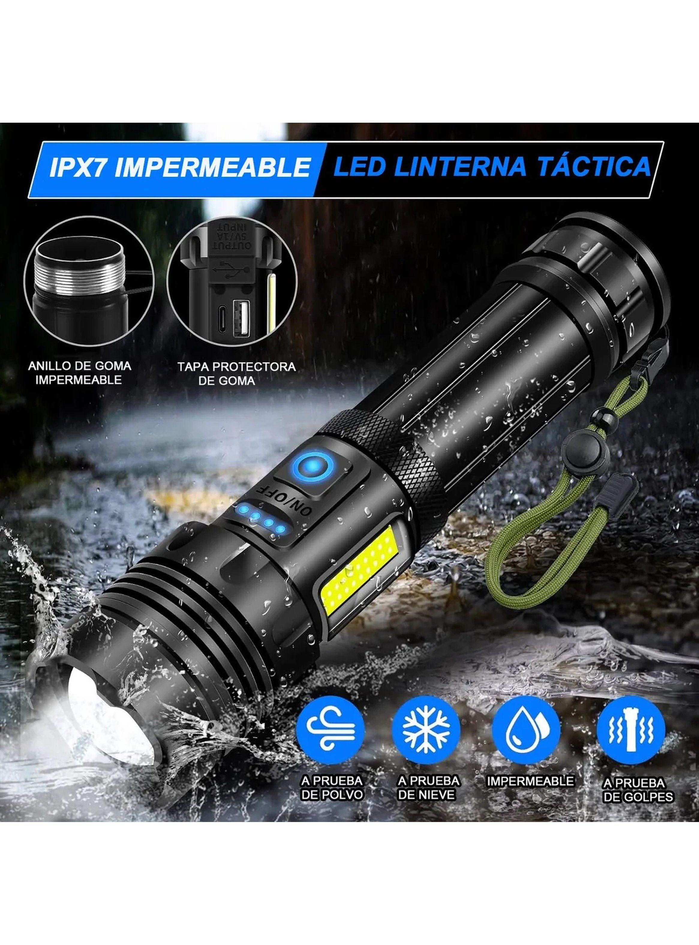 Linterna Recargable USB-C 90000 Lúmenes IPX8 Luz Ajustable-3