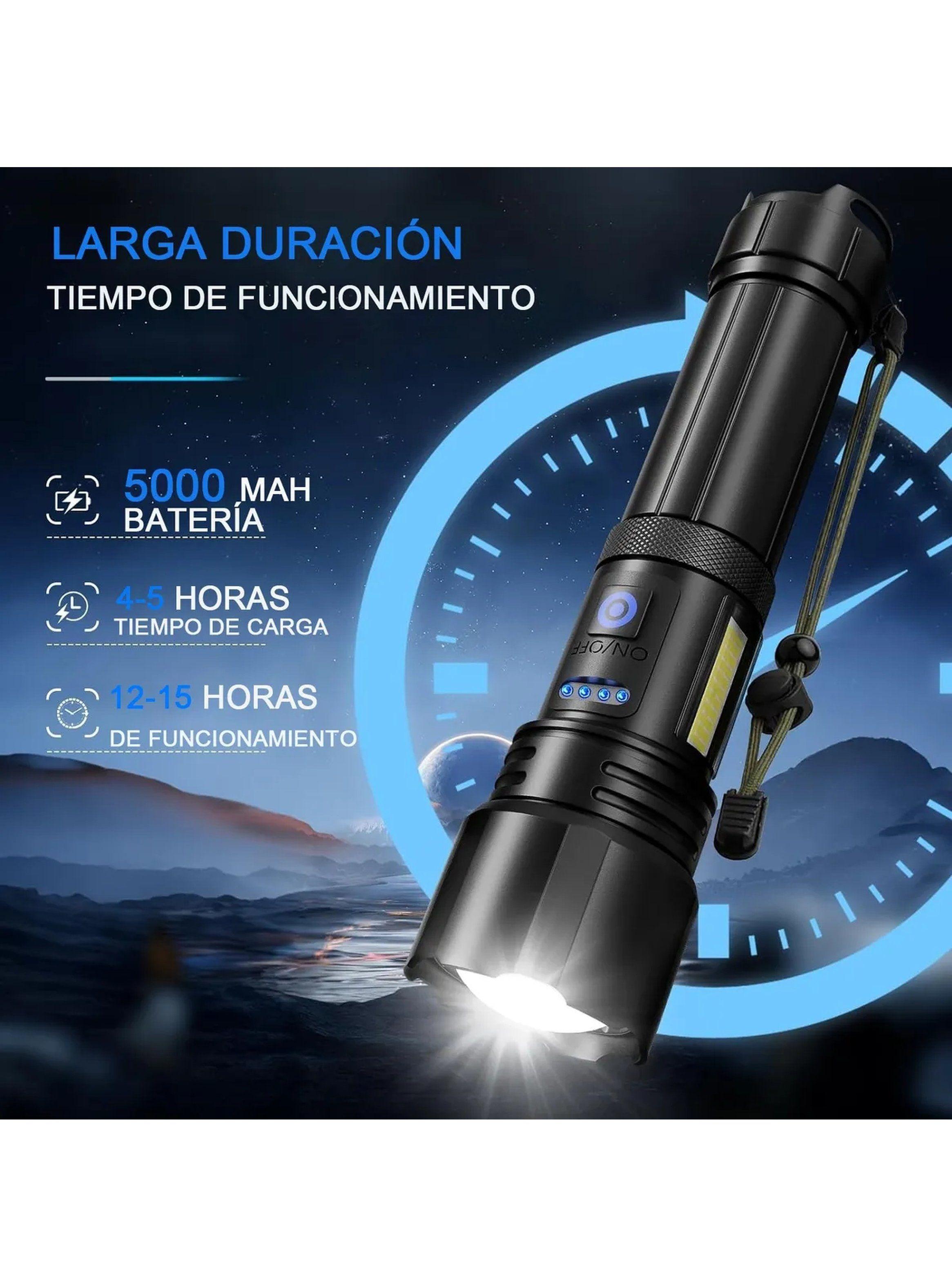 Linterna Recargable USB-C 90000 Lúmenes IPX8 Luz Ajustable-4