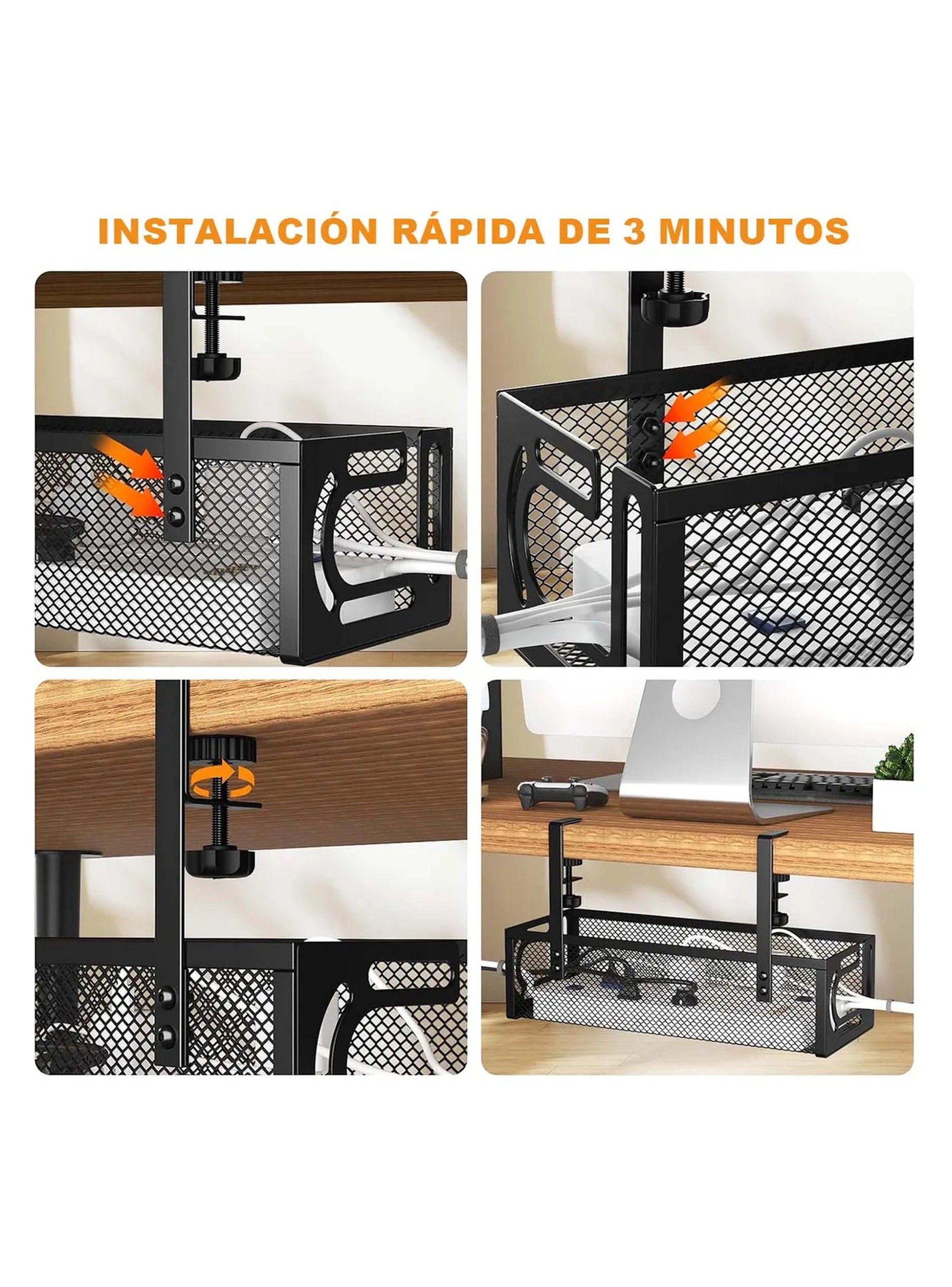 Organizador de Escritorio Metálico Ajustable Negro-3