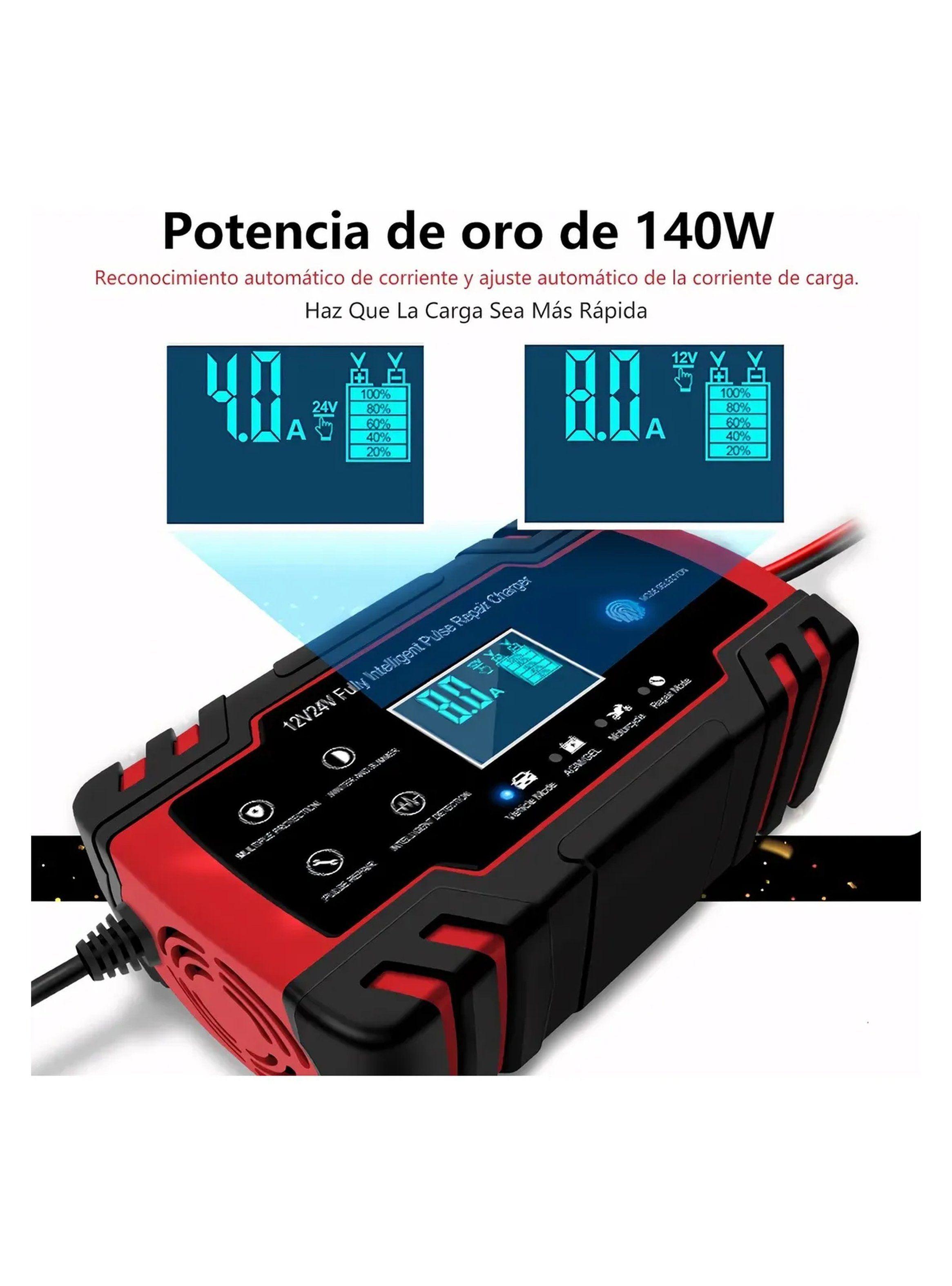Cargador de Batería 12V/24V Inteligente Pulse Repair Automóvil Y Motocicleta-4