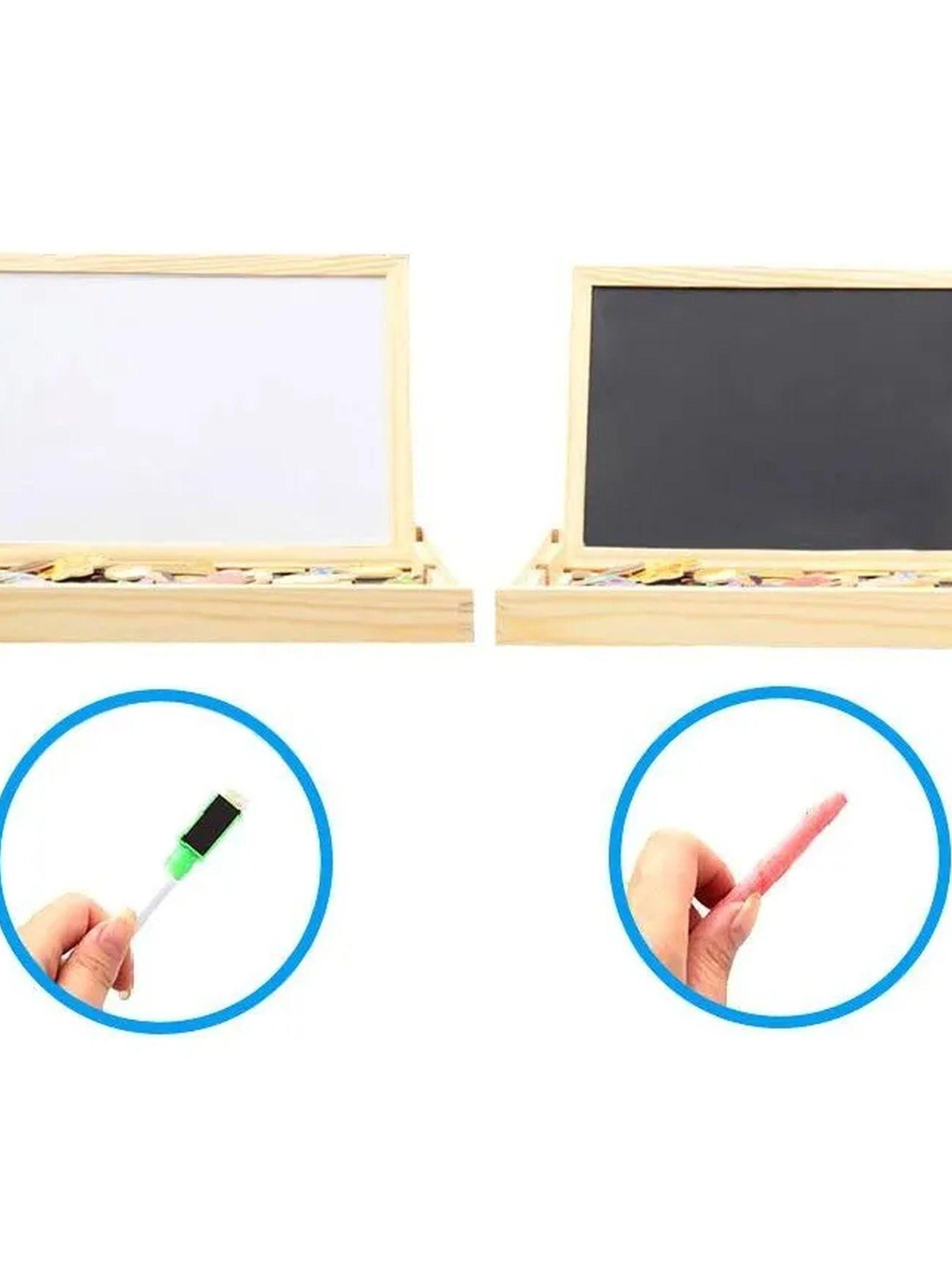 Juego de Tablero Magnético de Doble Cara Infantil Madera Decorativo-2