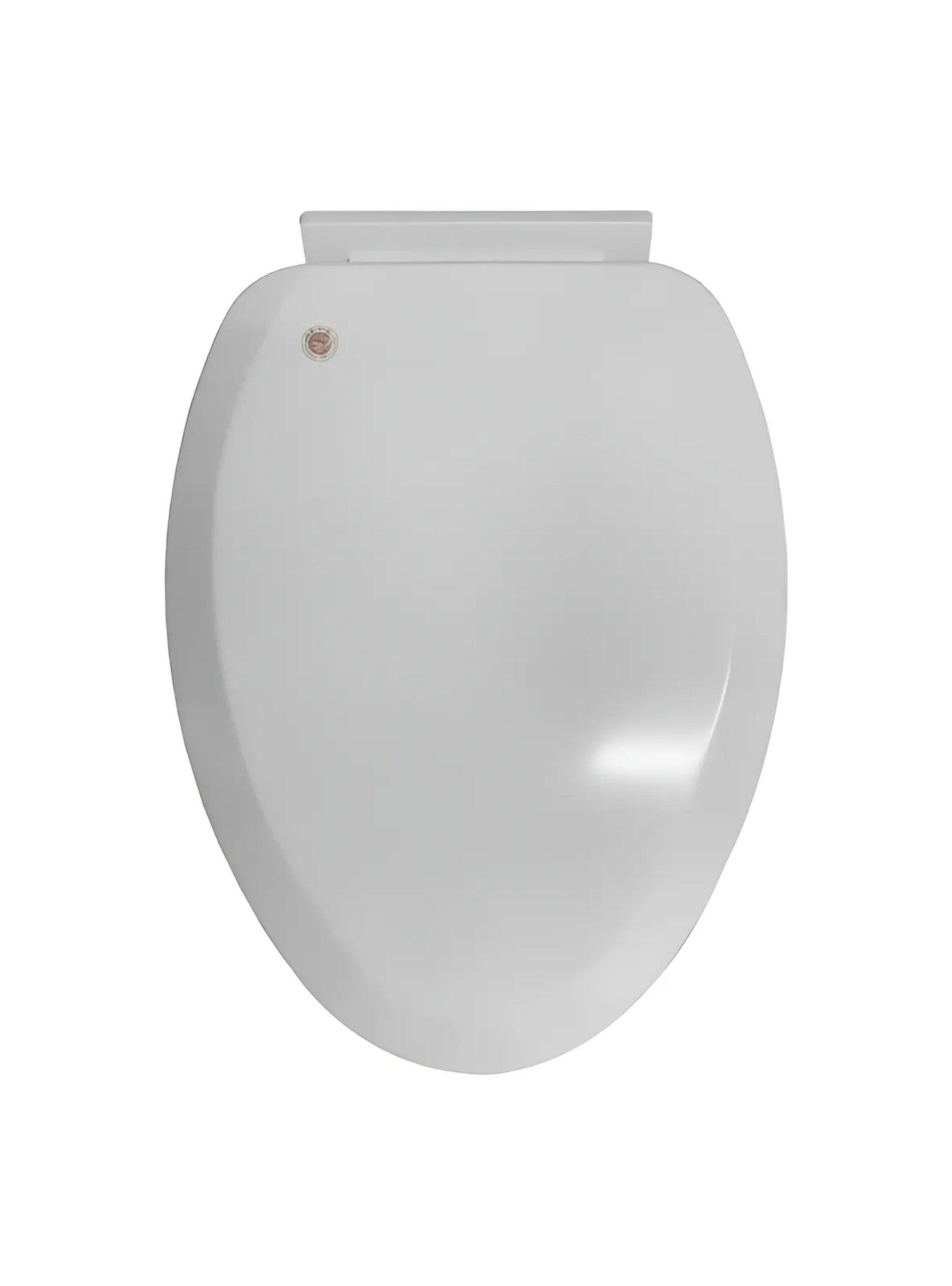 Asiento De Inodoro Elongado Plástico Blanco-0