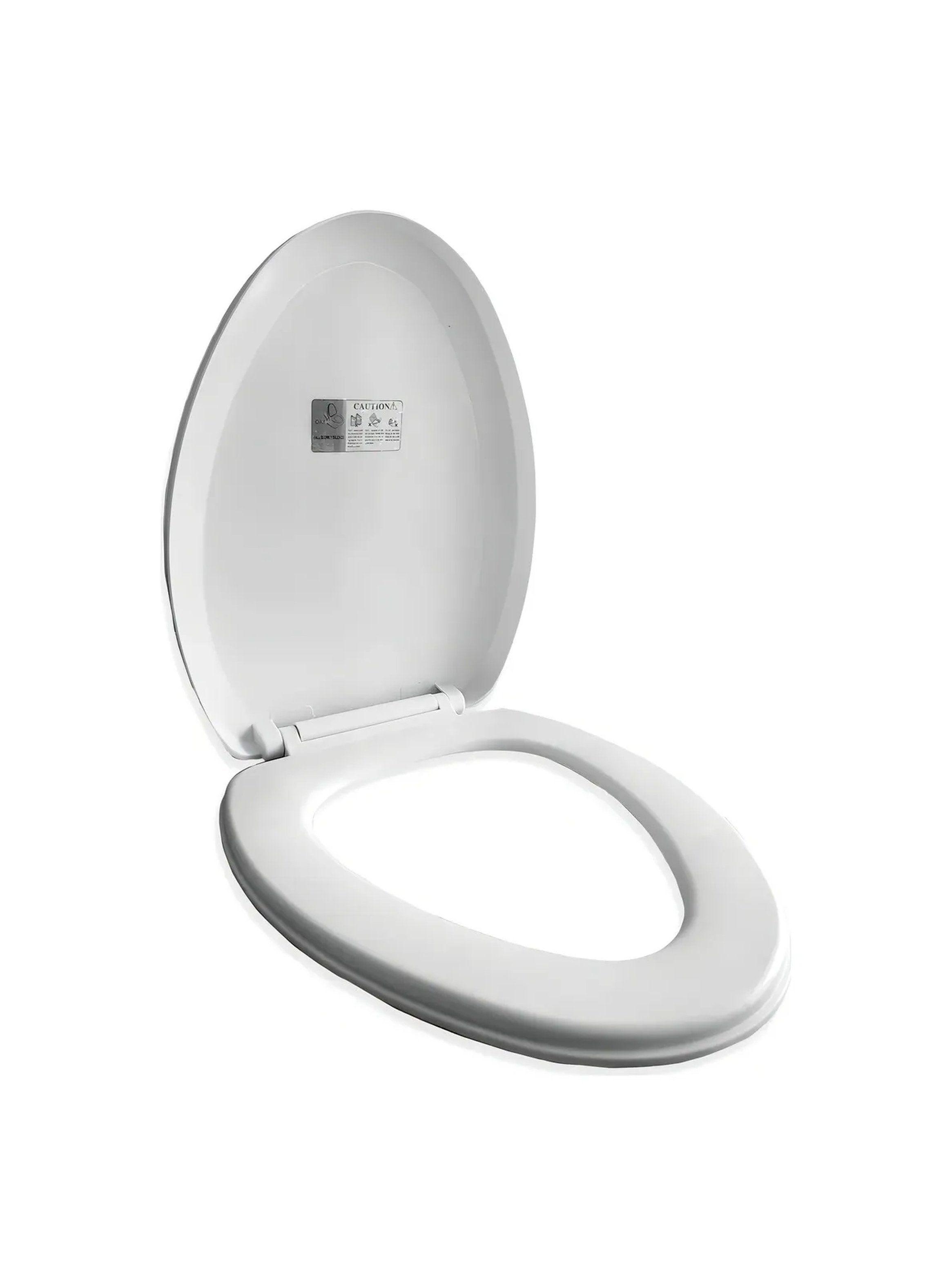 Asiento De Inodoro Elongado Plástico Blanco-1