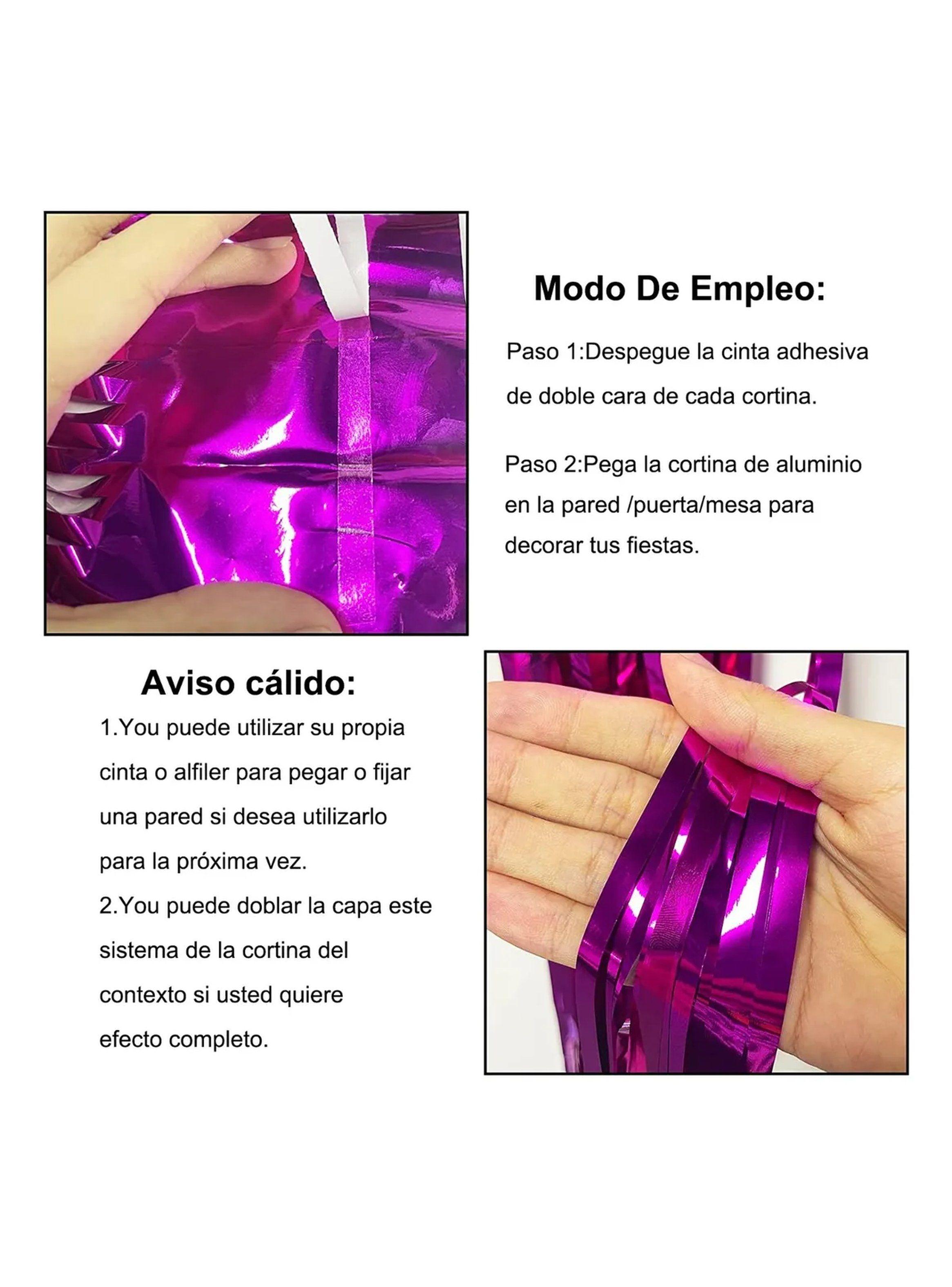 Cortinas de Flecos Metálicos 200x100 cm Oro y Plateado 12 Piezas-5