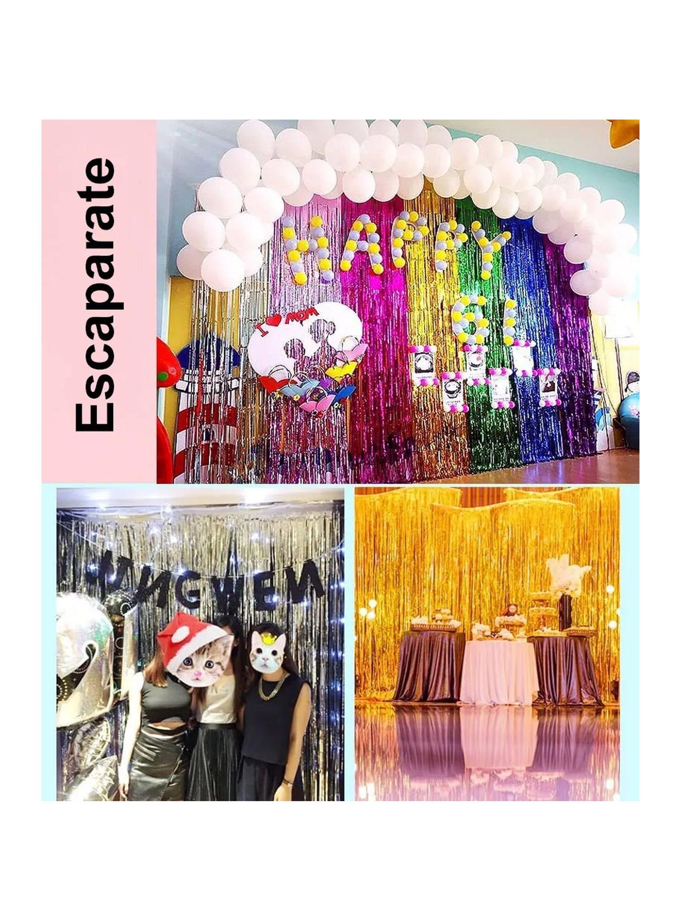 Cortinas de Flecos Metálicos 200x100 cm Oro y Plateado 12 Piezas-8