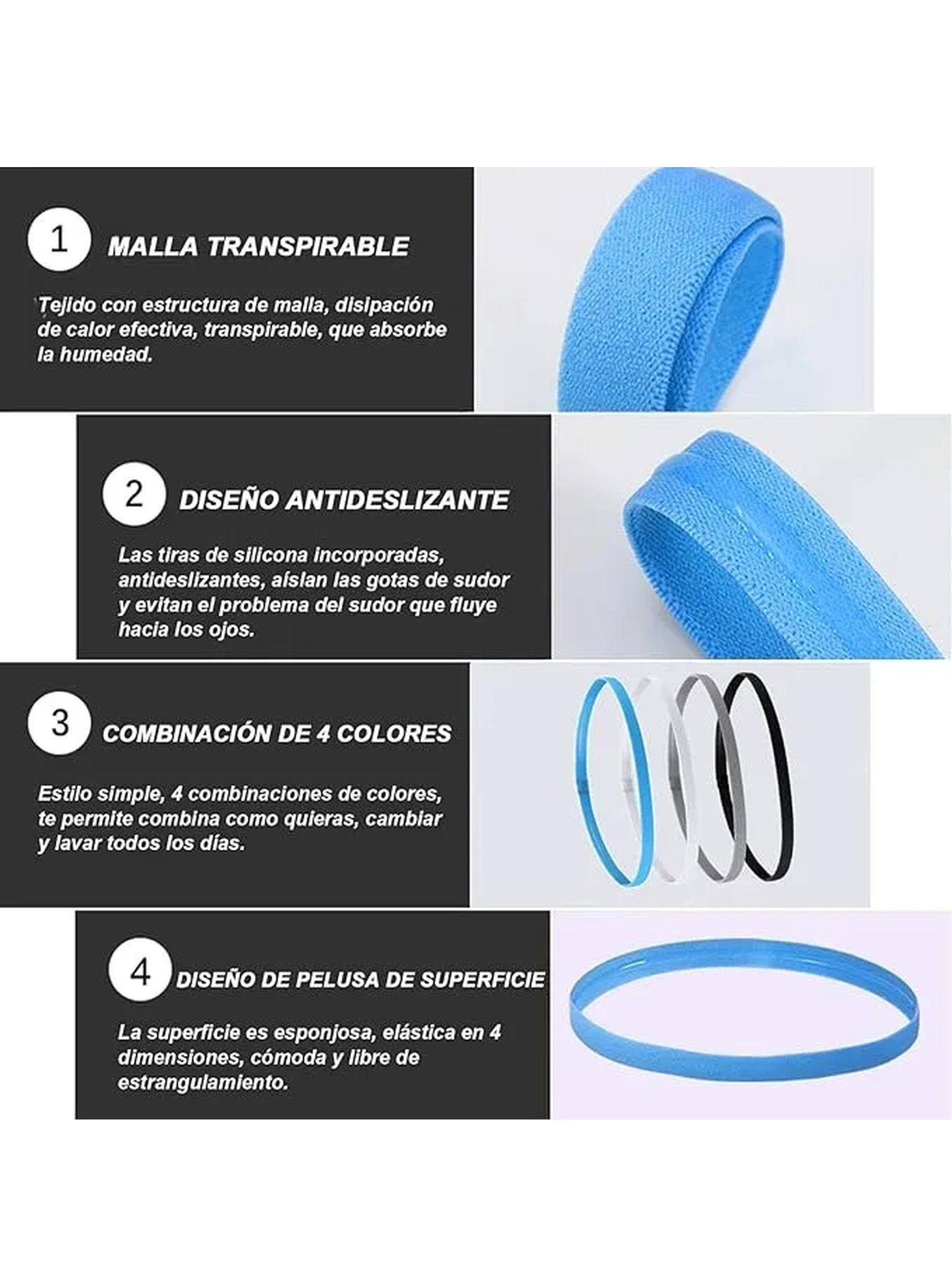 Cinta Para Cabeza Antideslizante Deportiva Unisex Secado Rápido-6