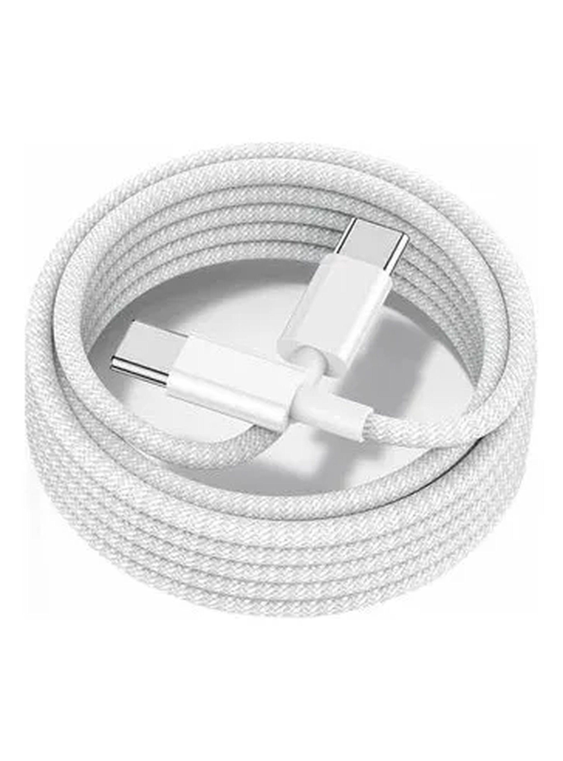 Cable USB-C a USB-C Trenzado 1 Metro Blanco-2