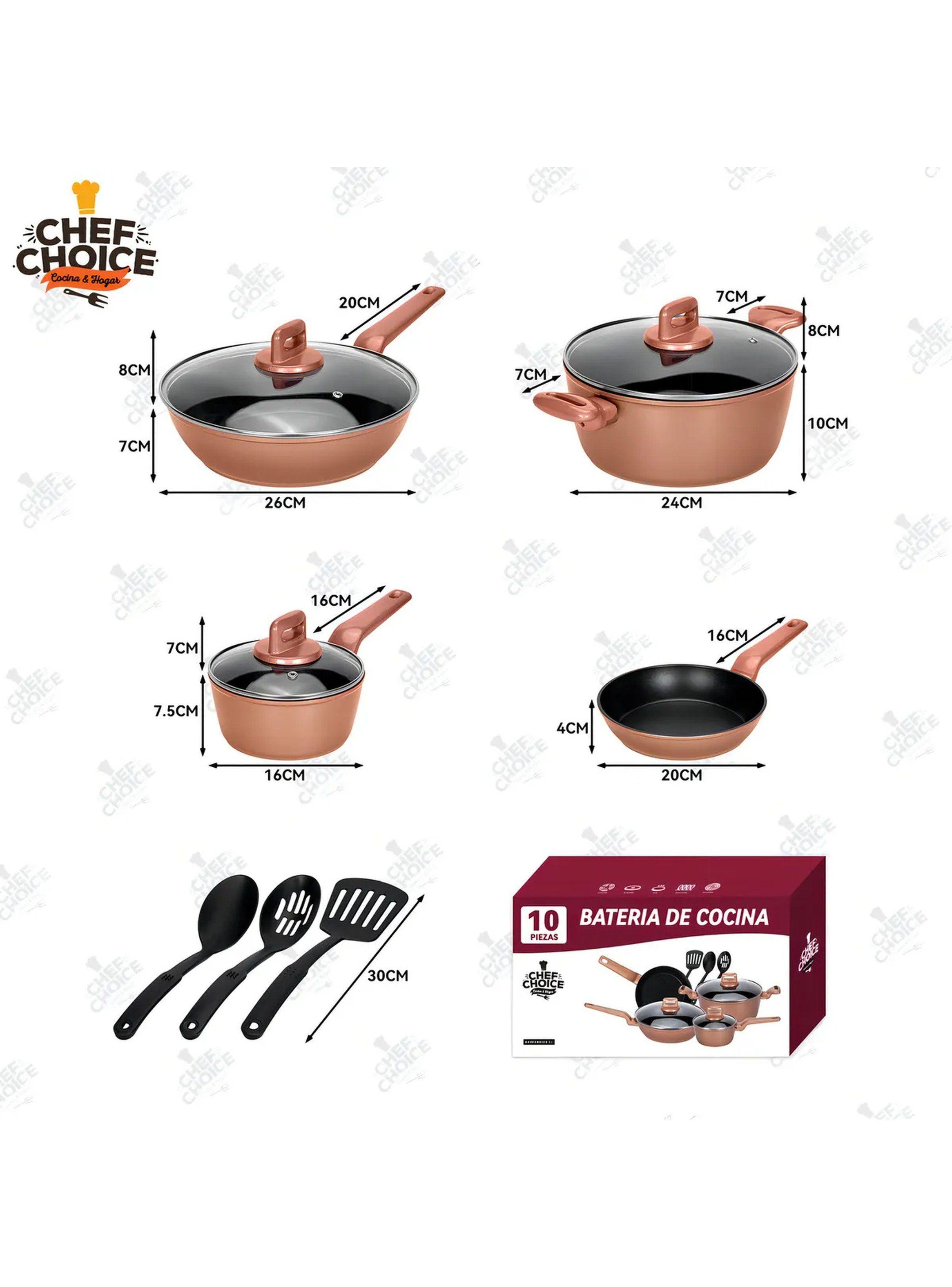 Set De Utensilios De Cocina Aluminio Antiadherente Rosa -8