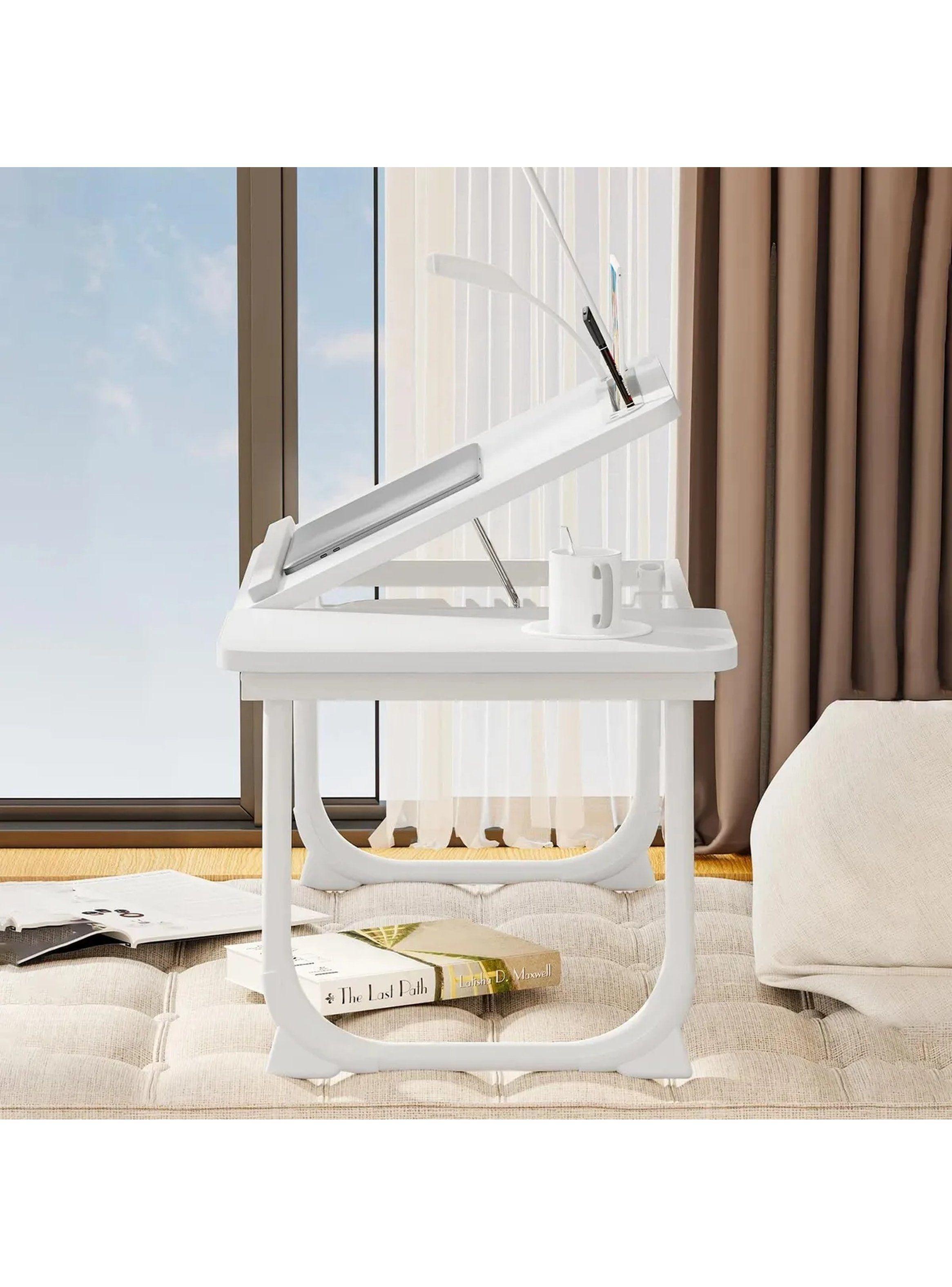 Mesa Plegable para Laptop con Ranuras Ajustables USB y Portavasos-8