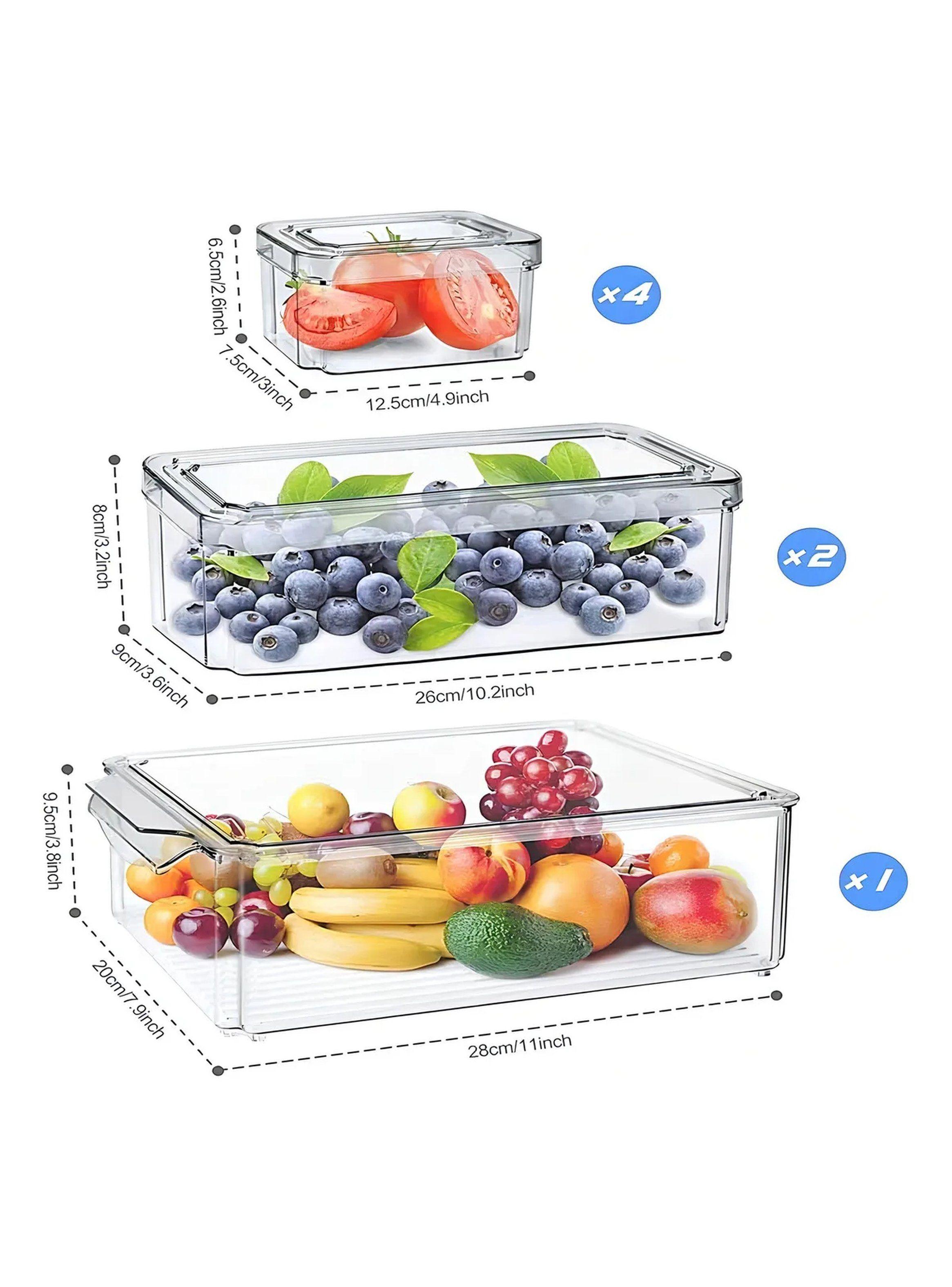 Contenedores de Frutas y Verduras Apilables Transparente Plástico 7 Piezas-2