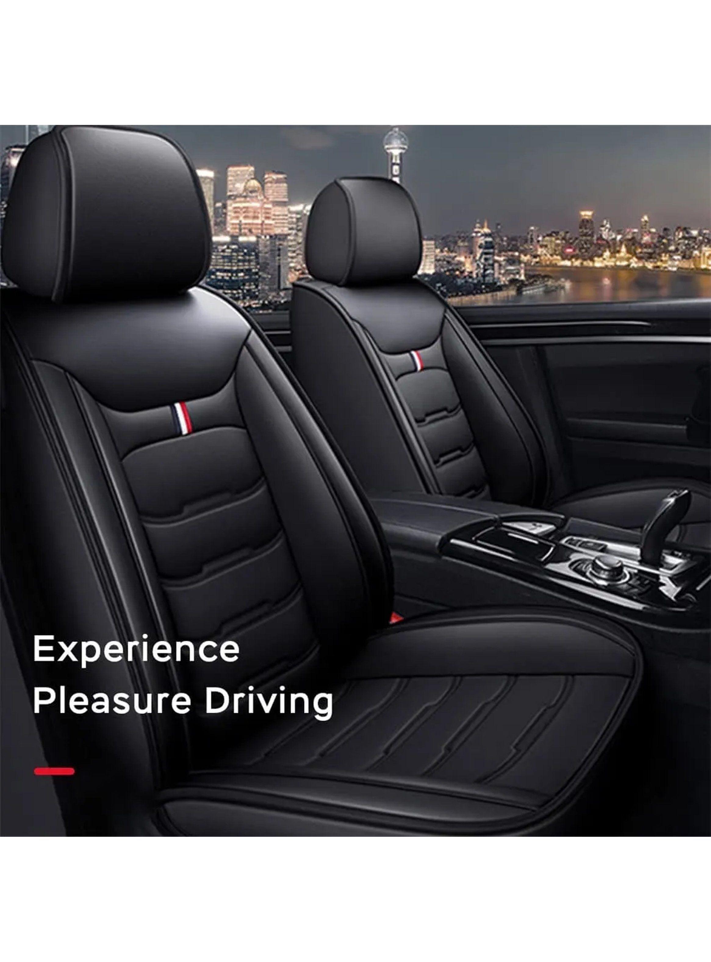 Cubiertas para Asientos de Auto Diseño Envolvente Cuero Negro-1