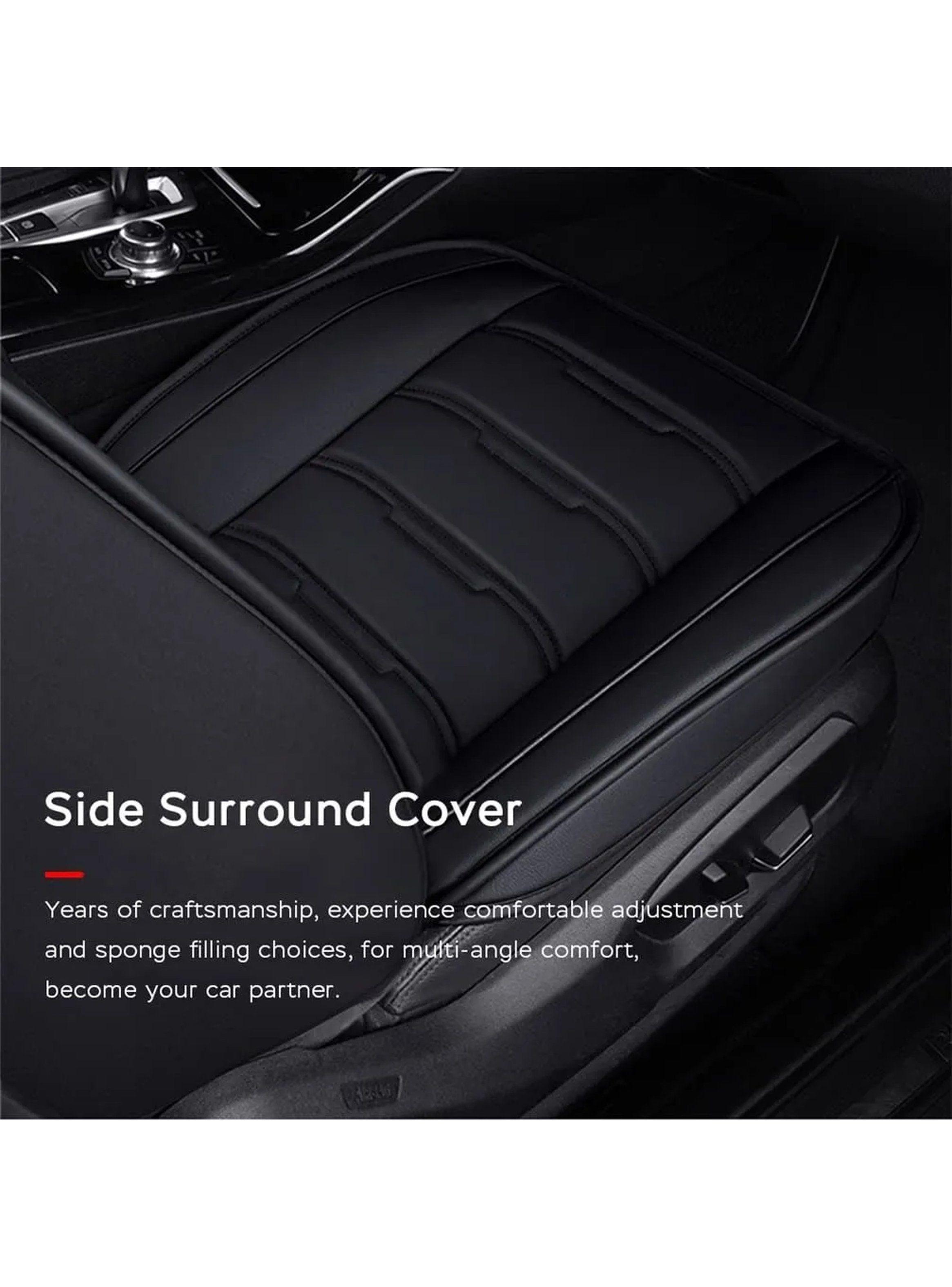 Cubiertas para Asientos de Auto Diseño Envolvente Cuero Negro-5