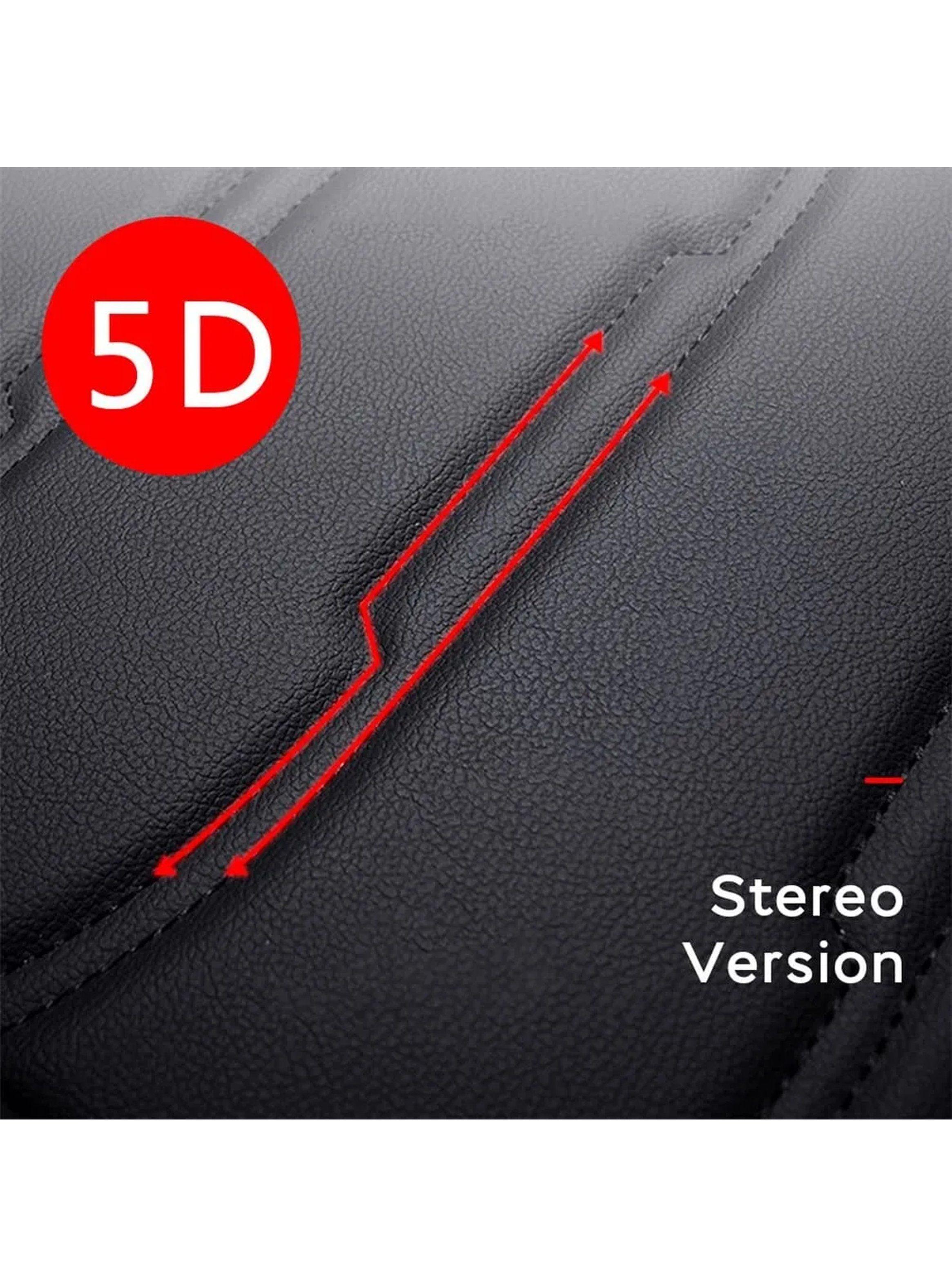 Cubiertas para Asientos de Auto Diseño Envolvente Cuero Negro-6