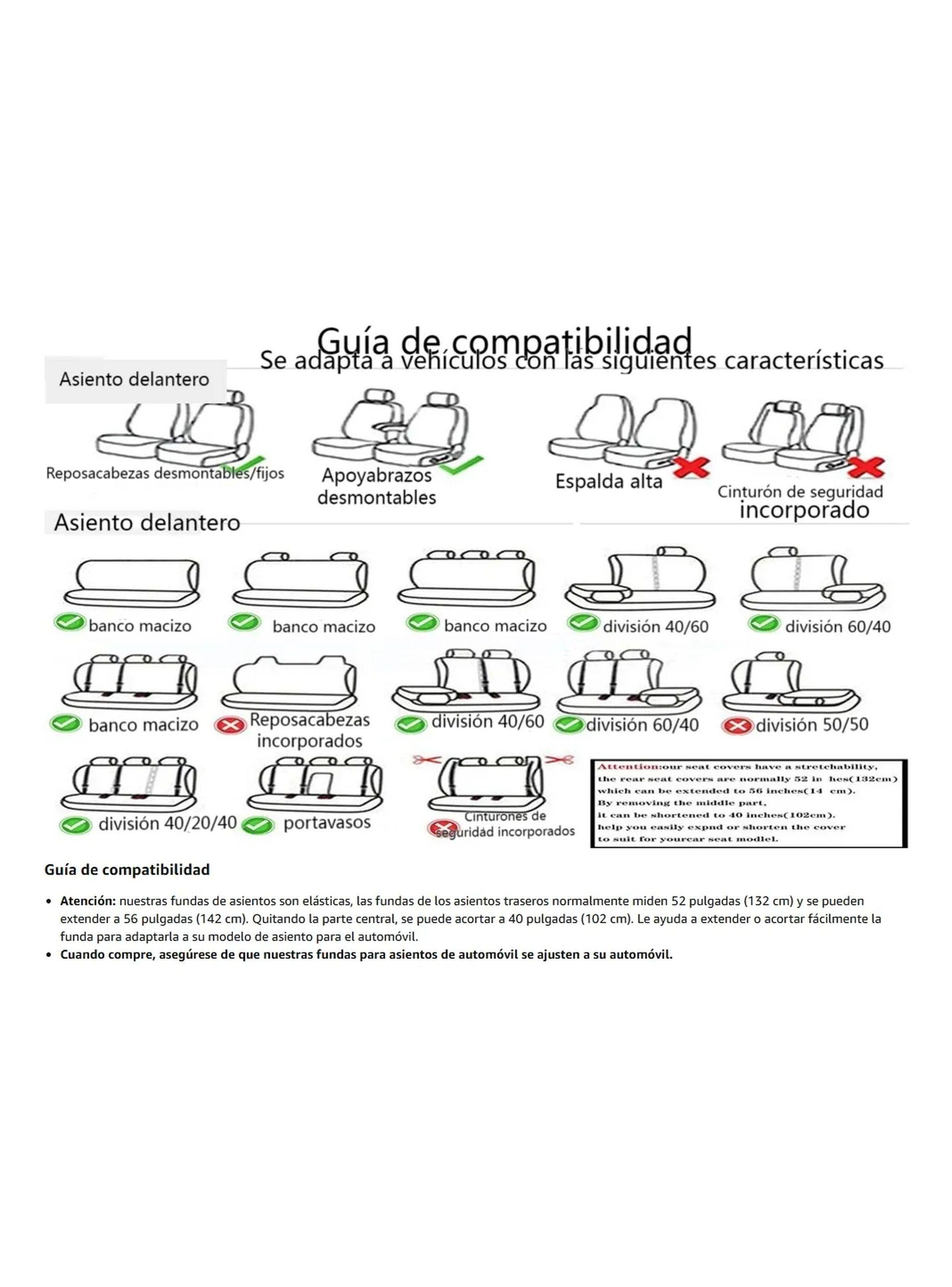 Cubiertas para Asientos de Auto Diseño Envolvente Cuero Negro-8