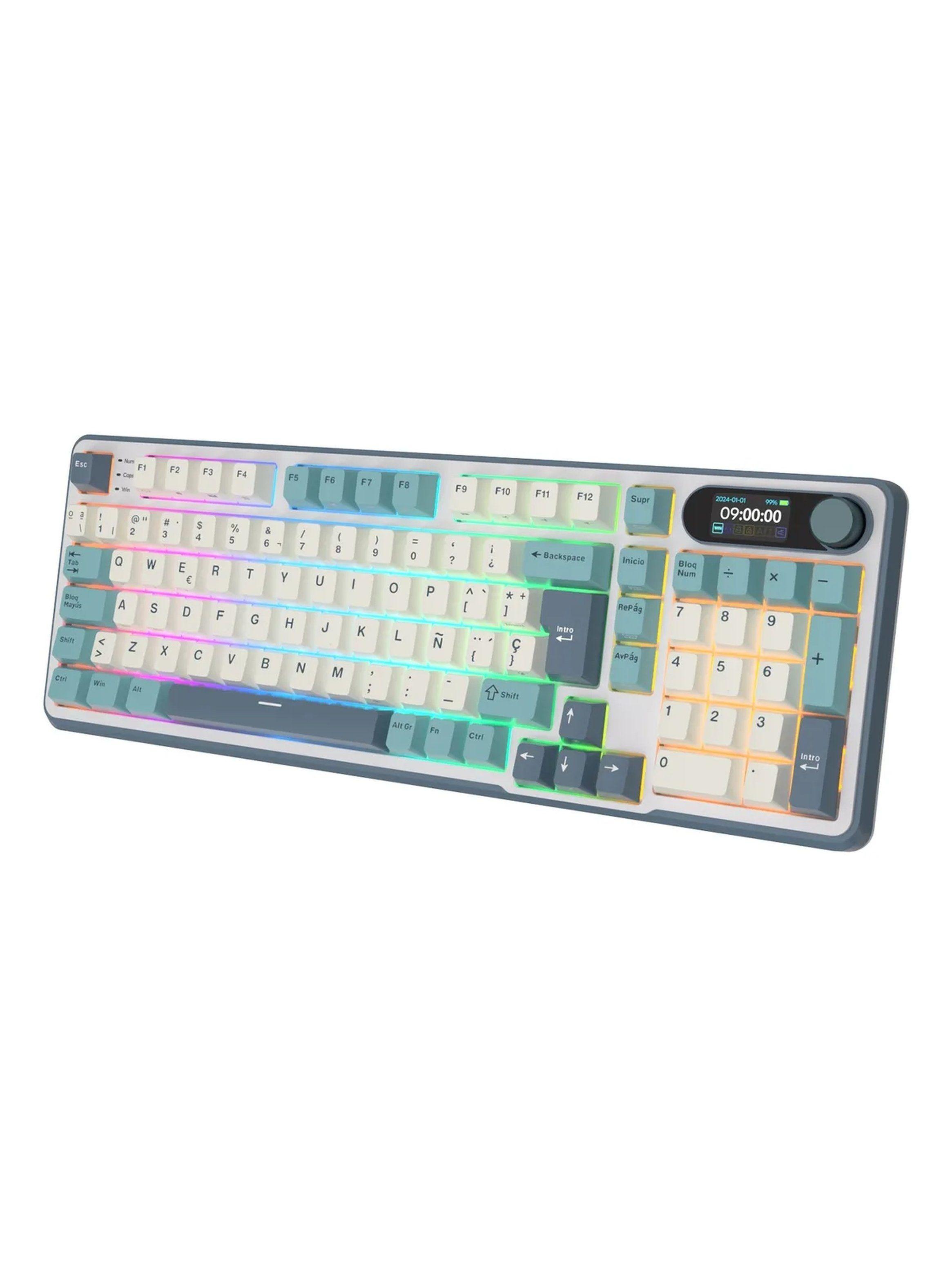 Teclado Mecánico RGB Bluetooth Cableado Pantalla TFT Multimodo -0