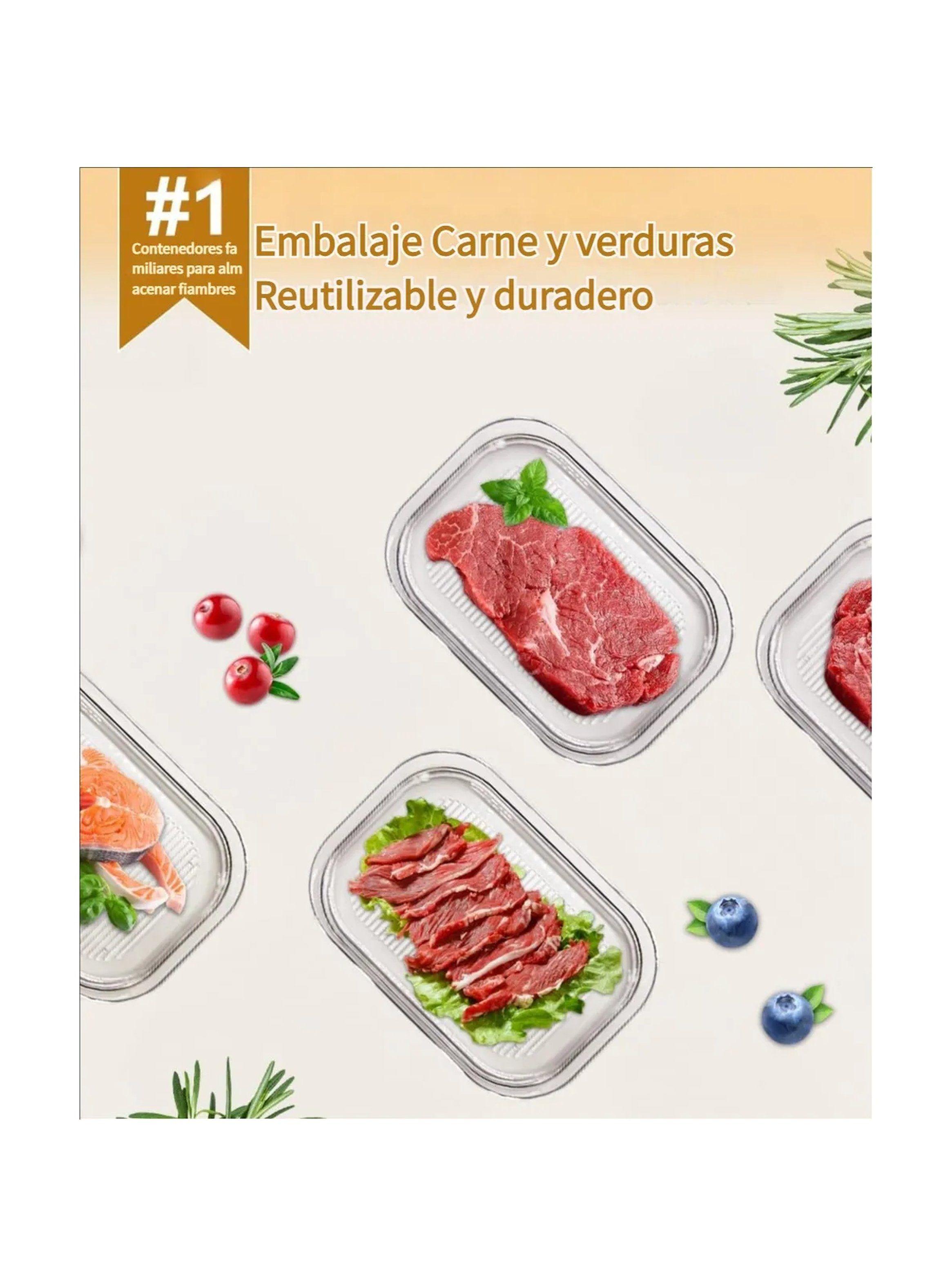 Contenedores Apilables de Alimentos Plástico Transparente Rectangular-4