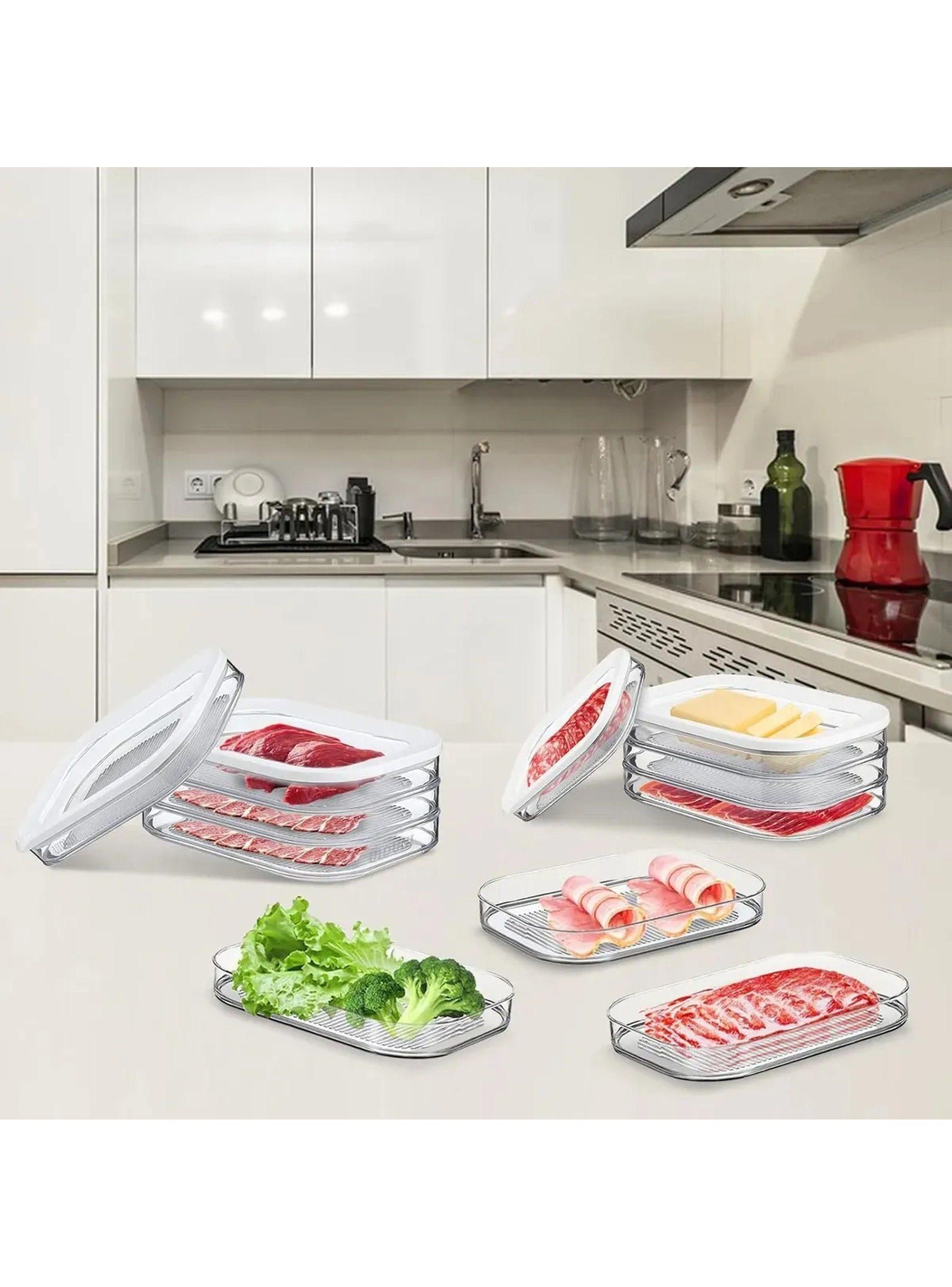 Contenedores Apilables de Alimentos Plástico Transparente Rectangular-7