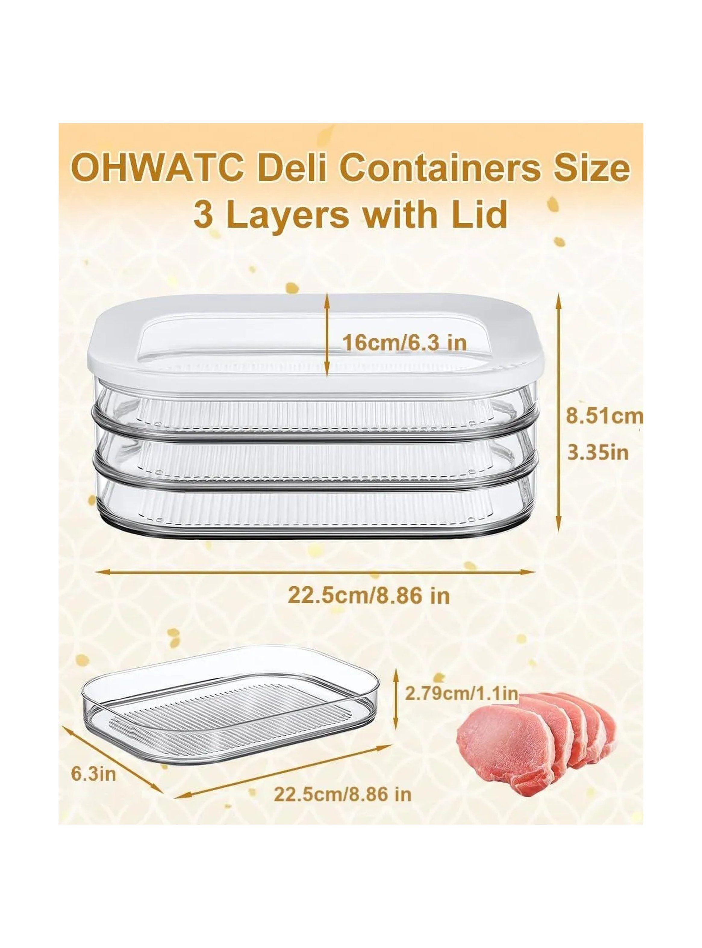 Contenedores Apilables de Alimentos Plástico Transparente Rectangular-8