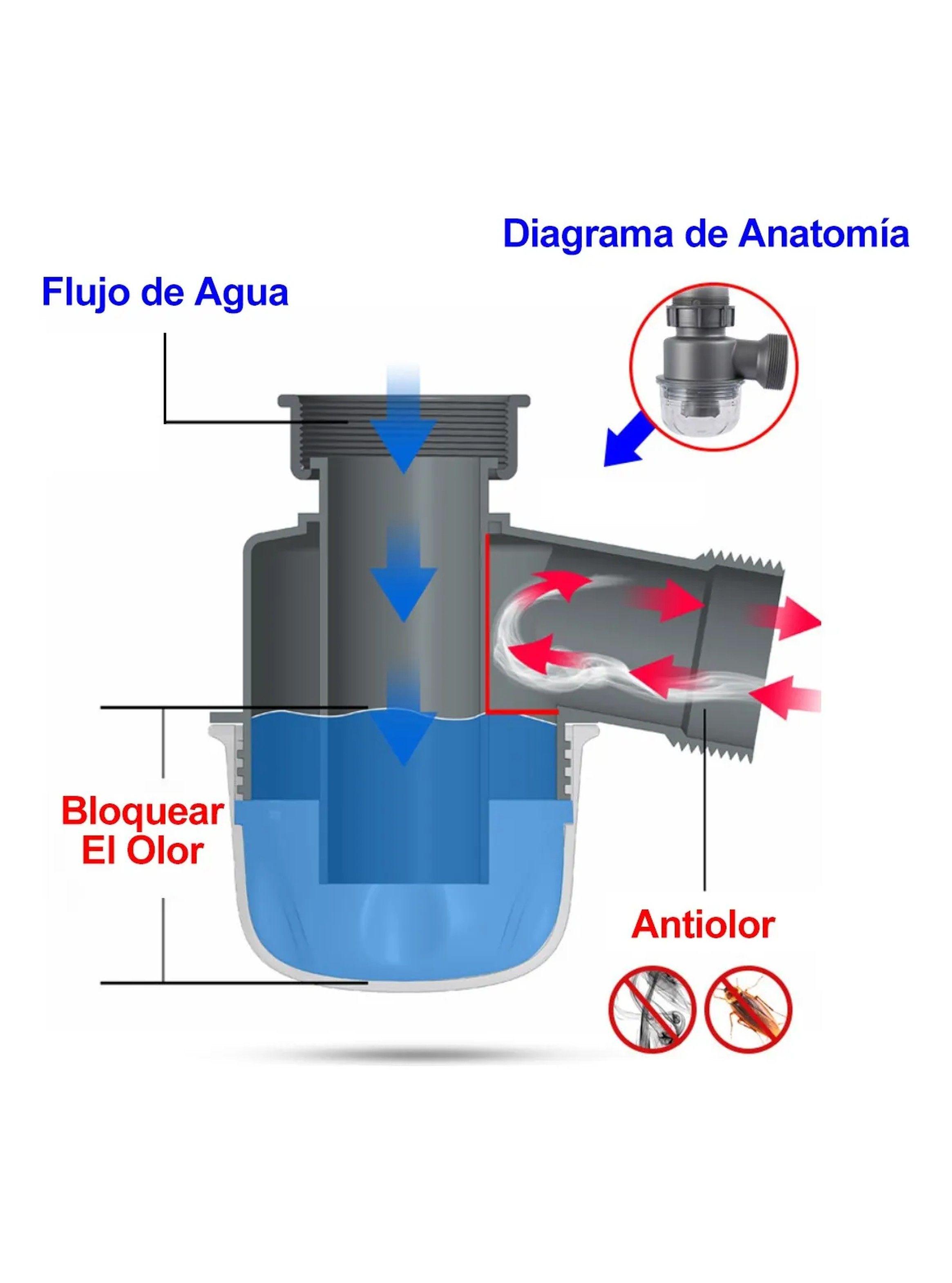 Sistema de Drenaje para Fregadero de Doble Cuenca 360° Ajustable Acero Inoxidable Antirretorno-8