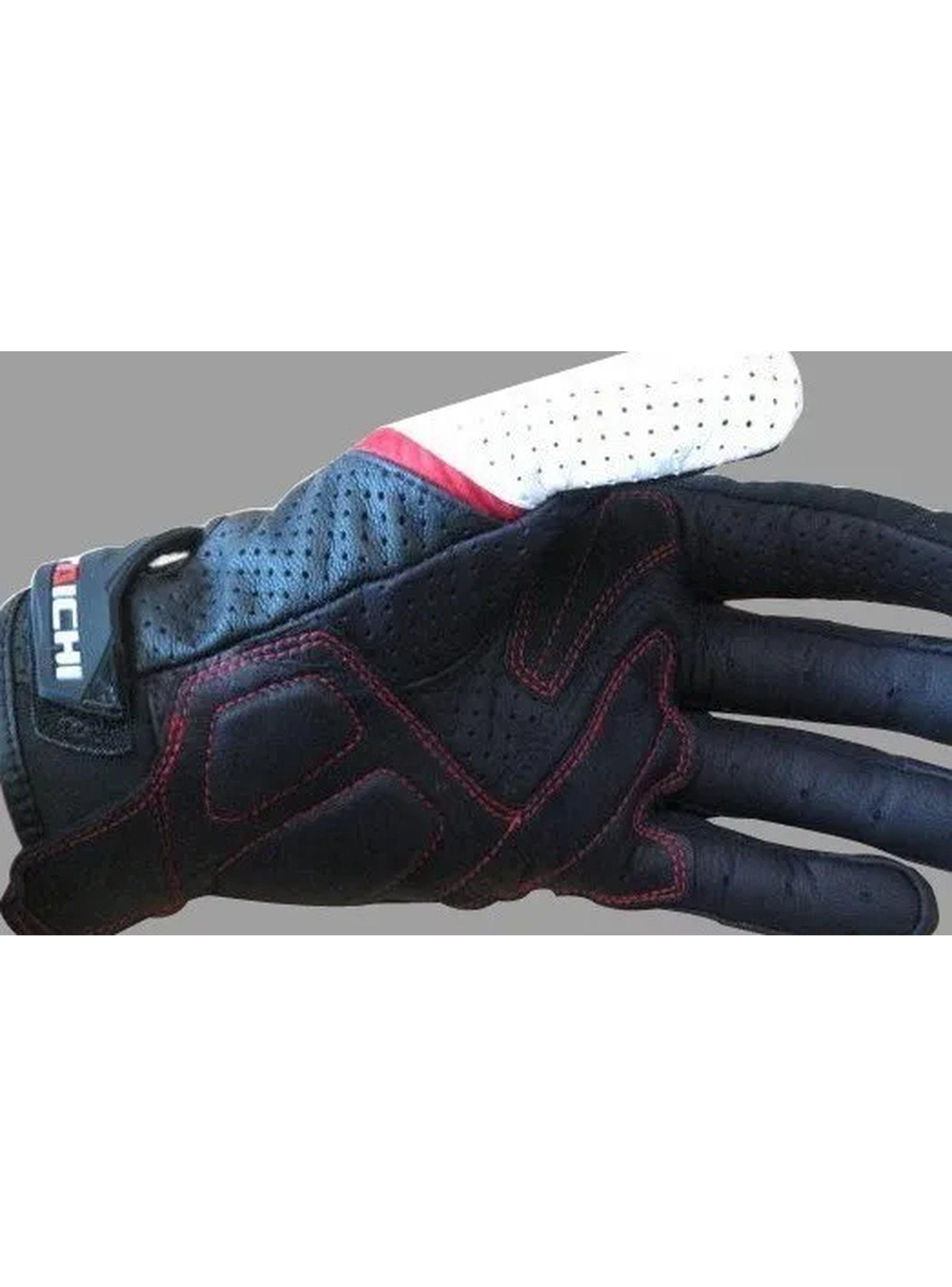 Guantes de Motocicleta Protección Carbono Perforados Blancos Y Negros-2