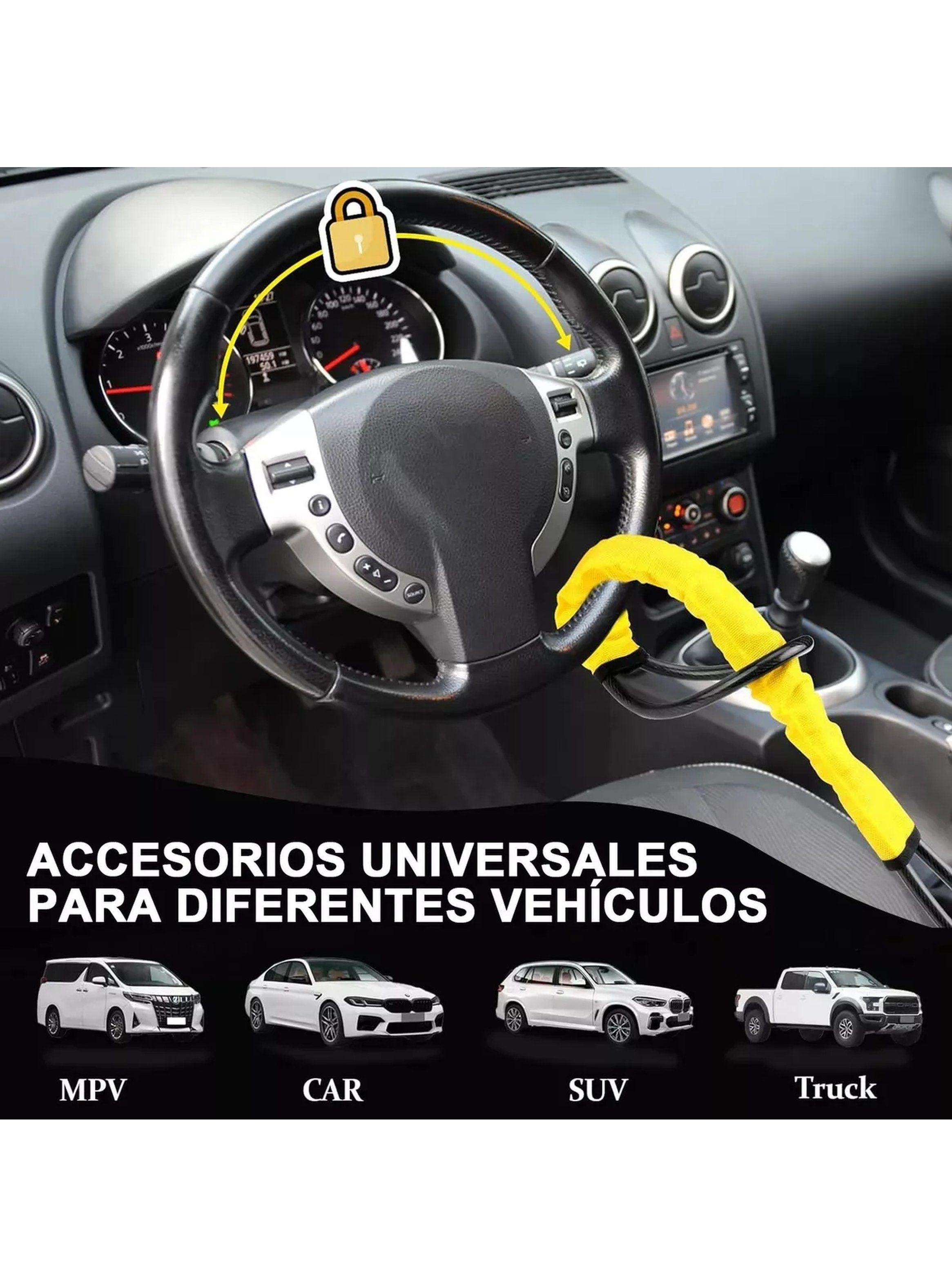 Candado Antirrobo para Volante Universal con Llaves Amarillo-1