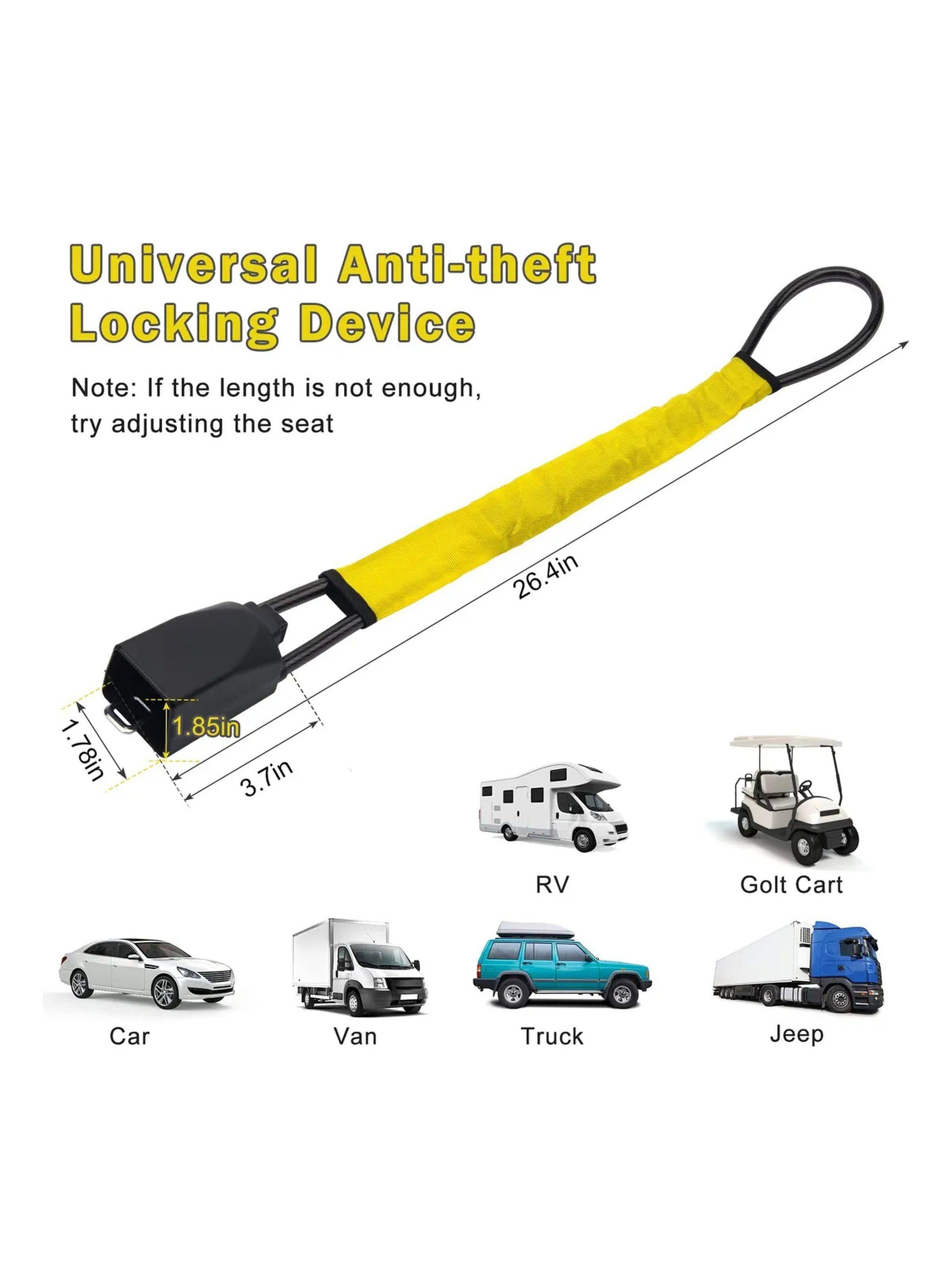 Candado Antirrobo para Volante Universal con Llaves Amarillo-4