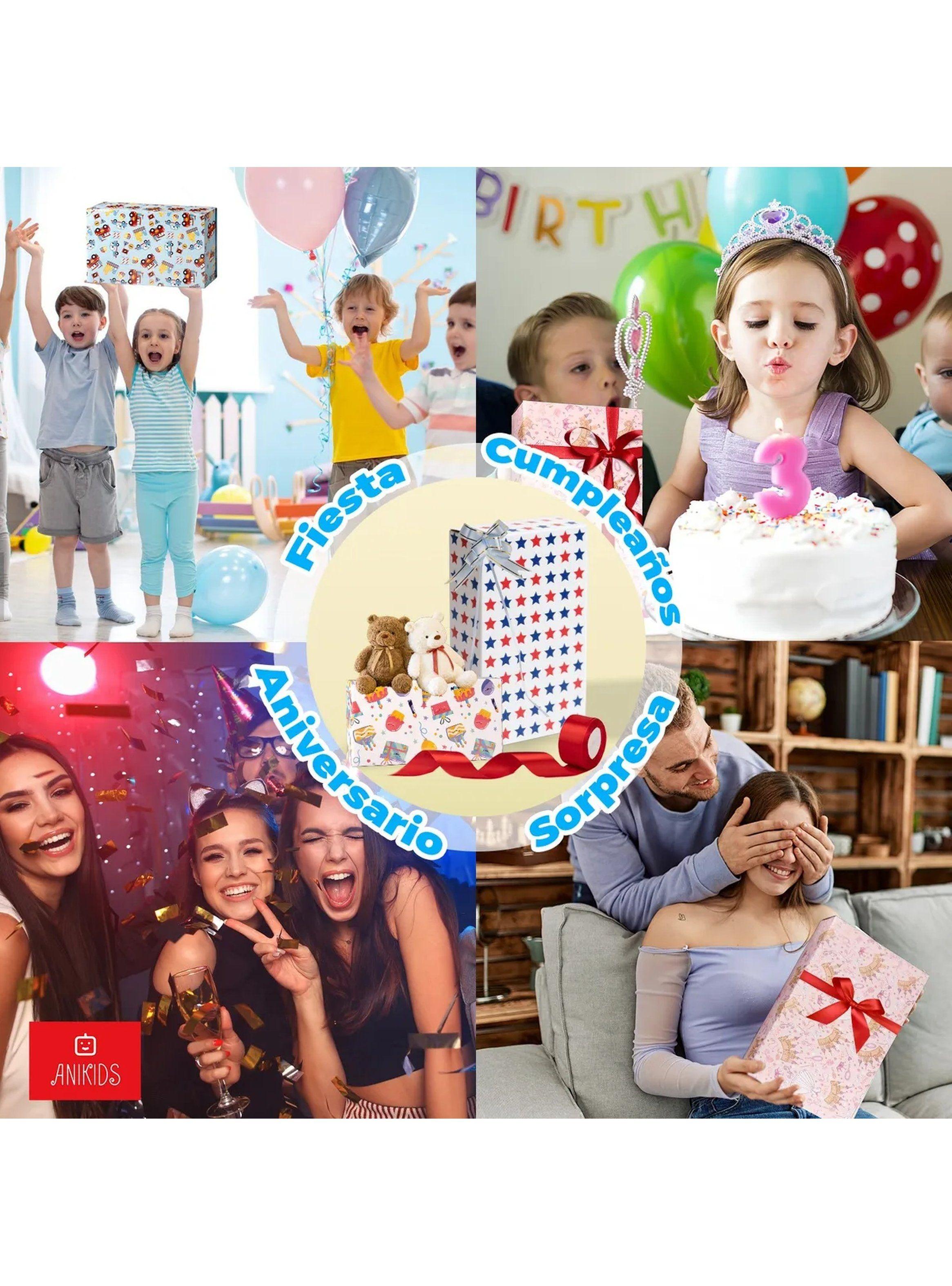 Papel de Regalo Infantil Colorido Diseño Variado Pack-6