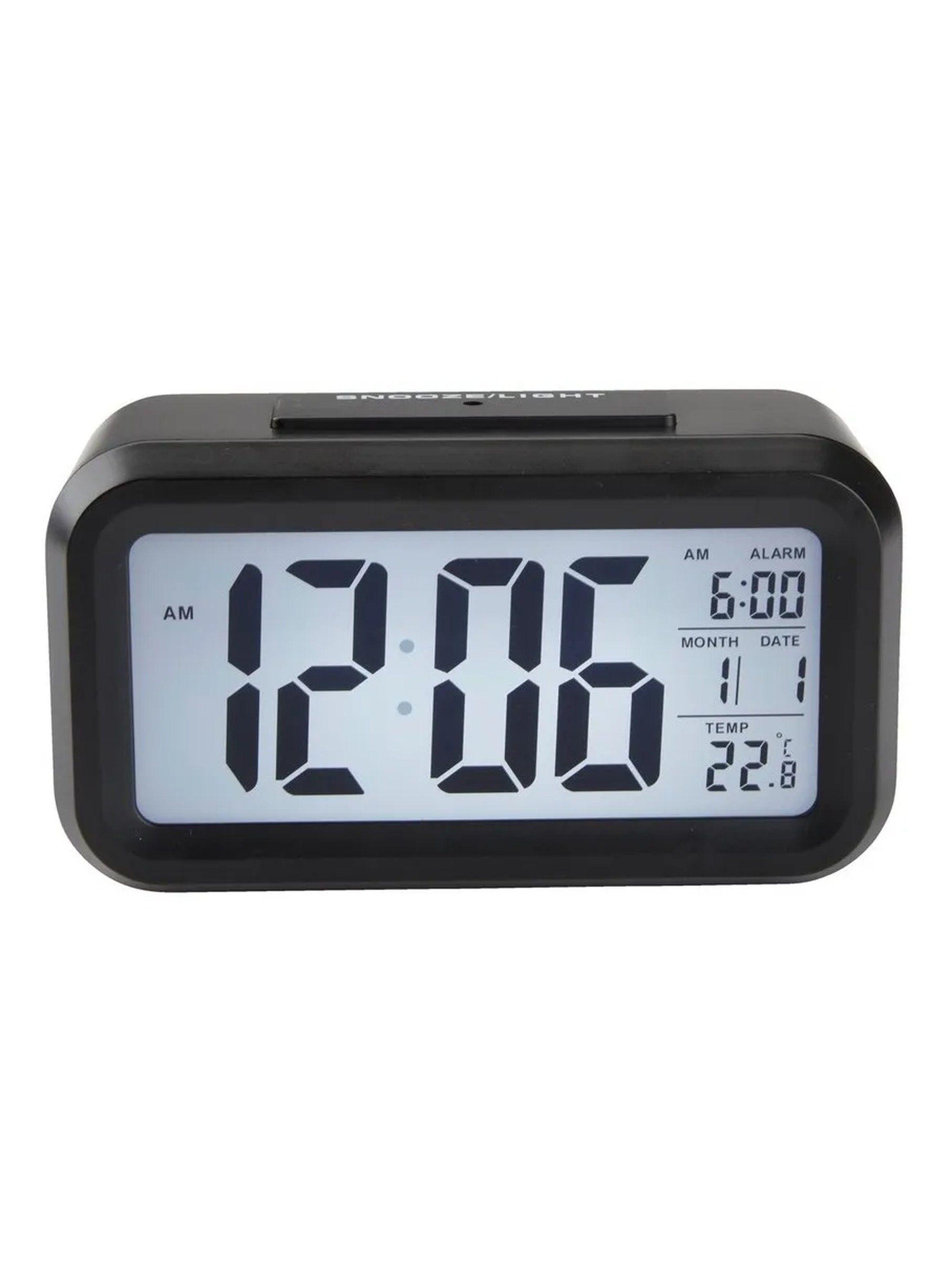 Reloj Despertador Digital Pantalla LCD Alarma Fecha Temperatura Negro-0