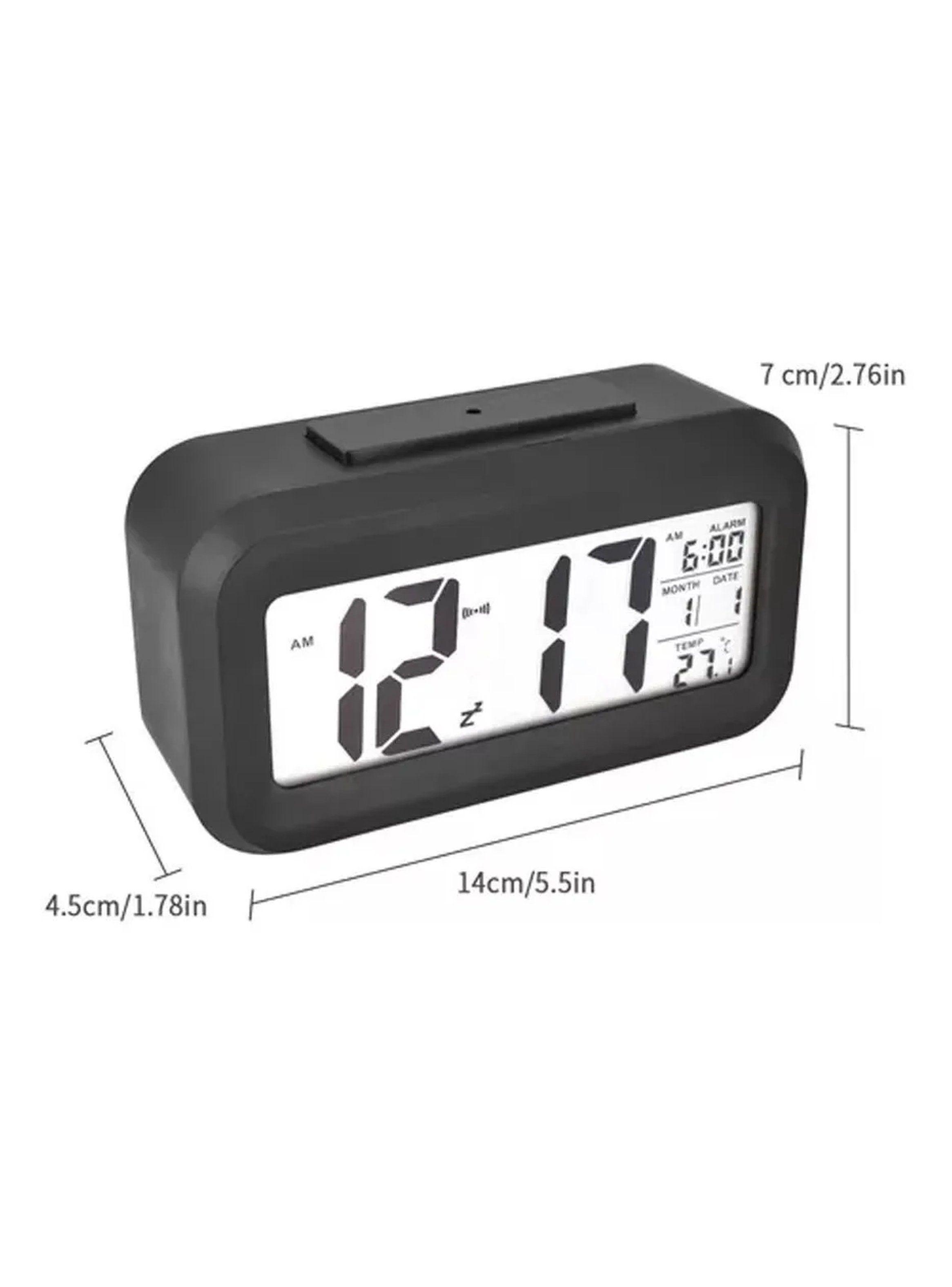 Reloj Despertador Digital Pantalla LCD Alarma Fecha Temperatura Negro-1