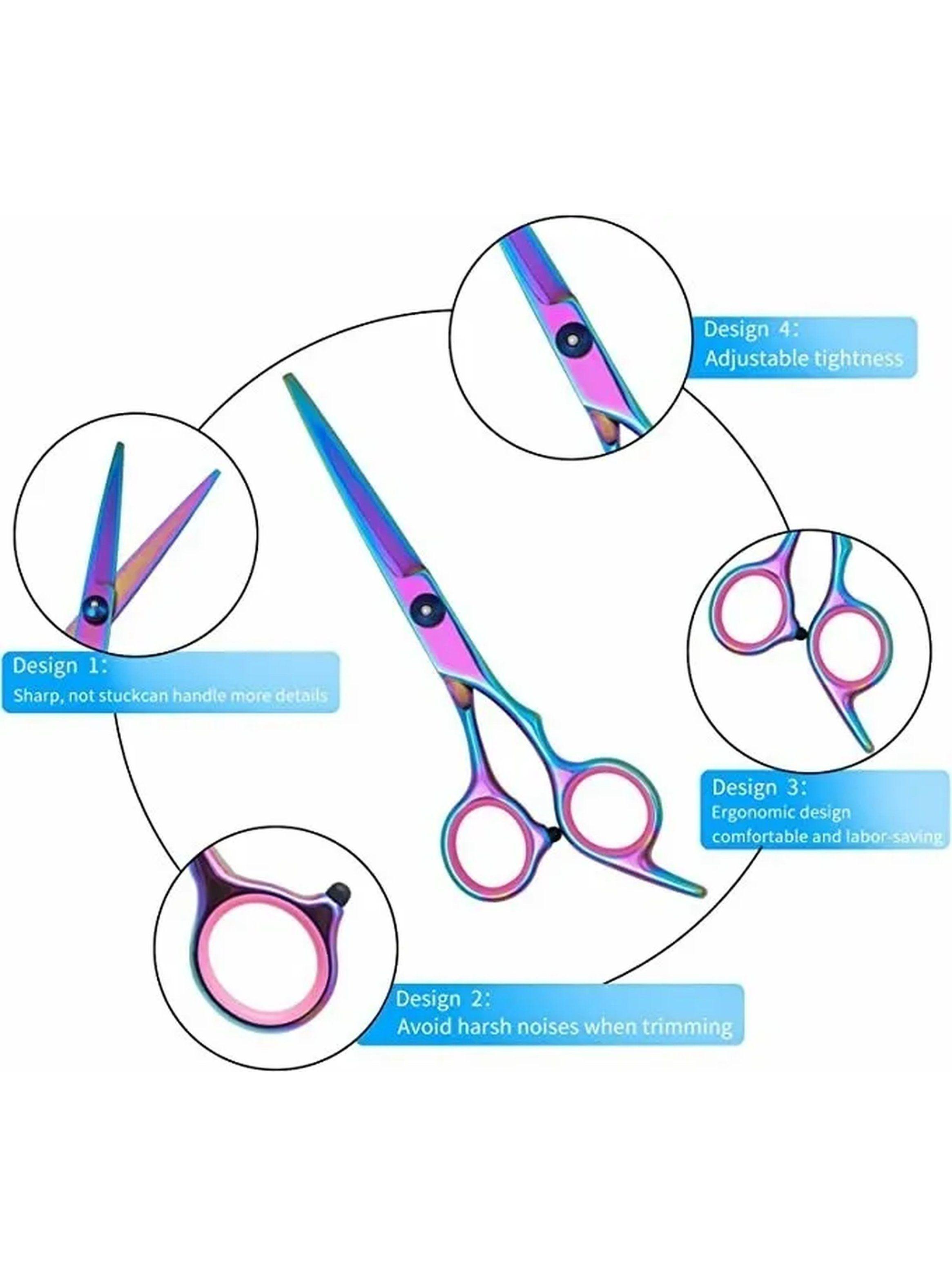 Set De Tijeras Para Mascotas Acero Inoxidable Iridiscente 5 Piezas -5