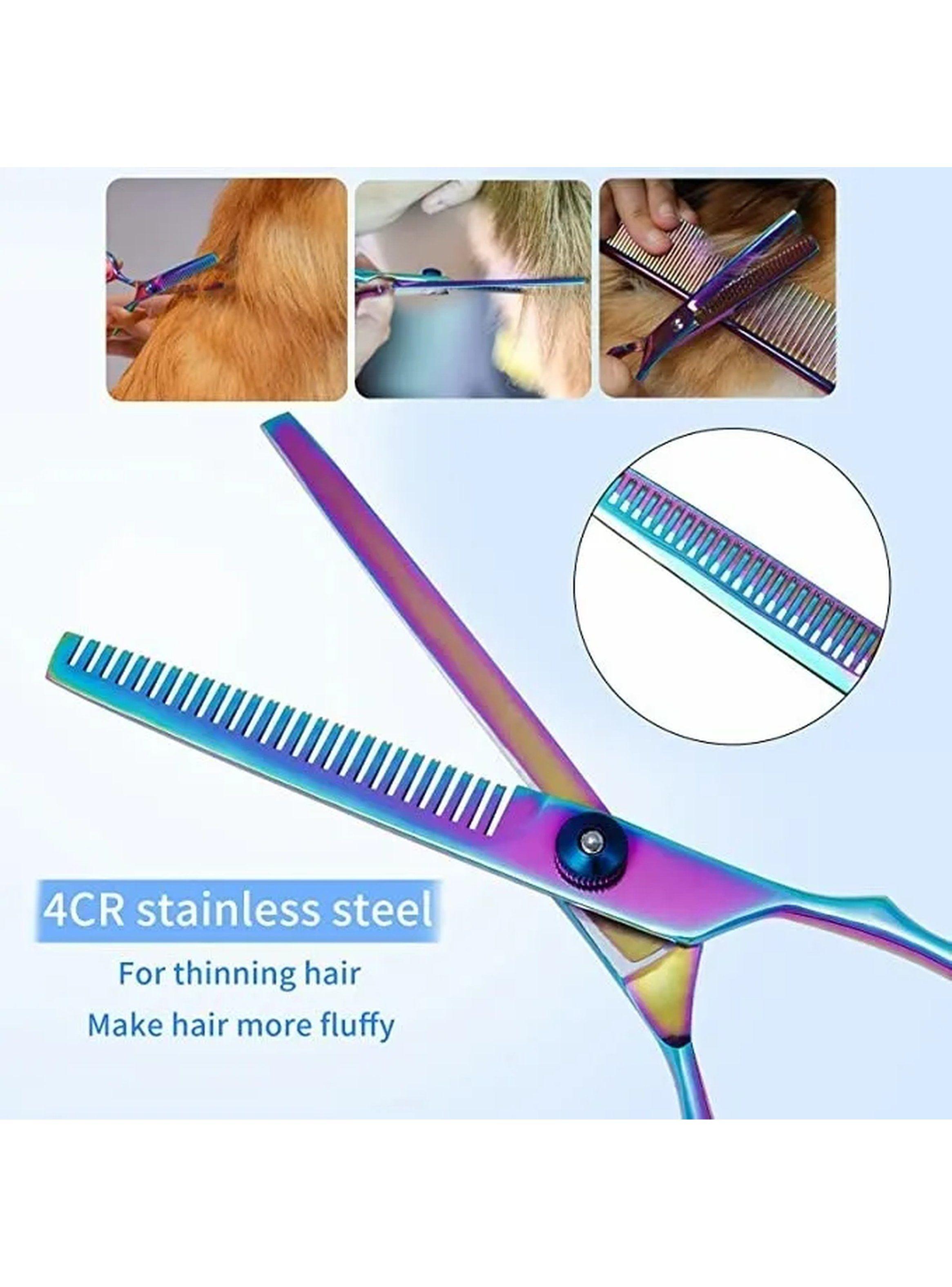 Set De Tijeras Para Mascotas Acero Inoxidable Iridiscente 5 Piezas -6