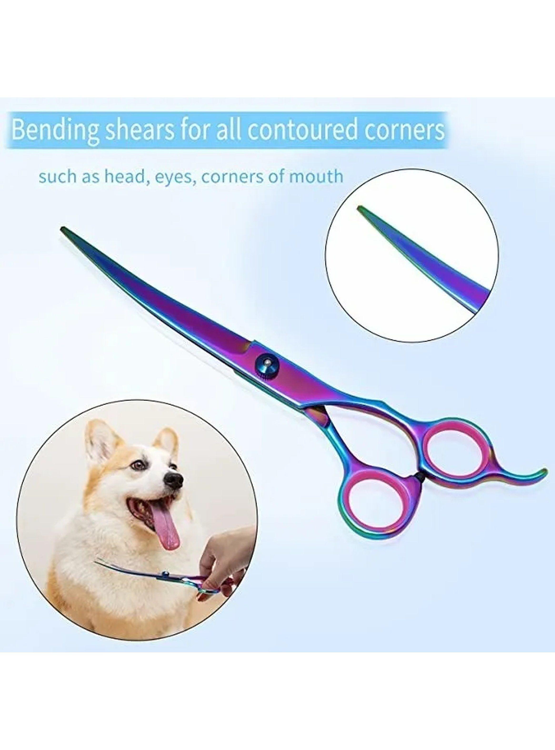 Set De Tijeras Para Mascotas Acero Inoxidable Iridiscente 5 Piezas -7