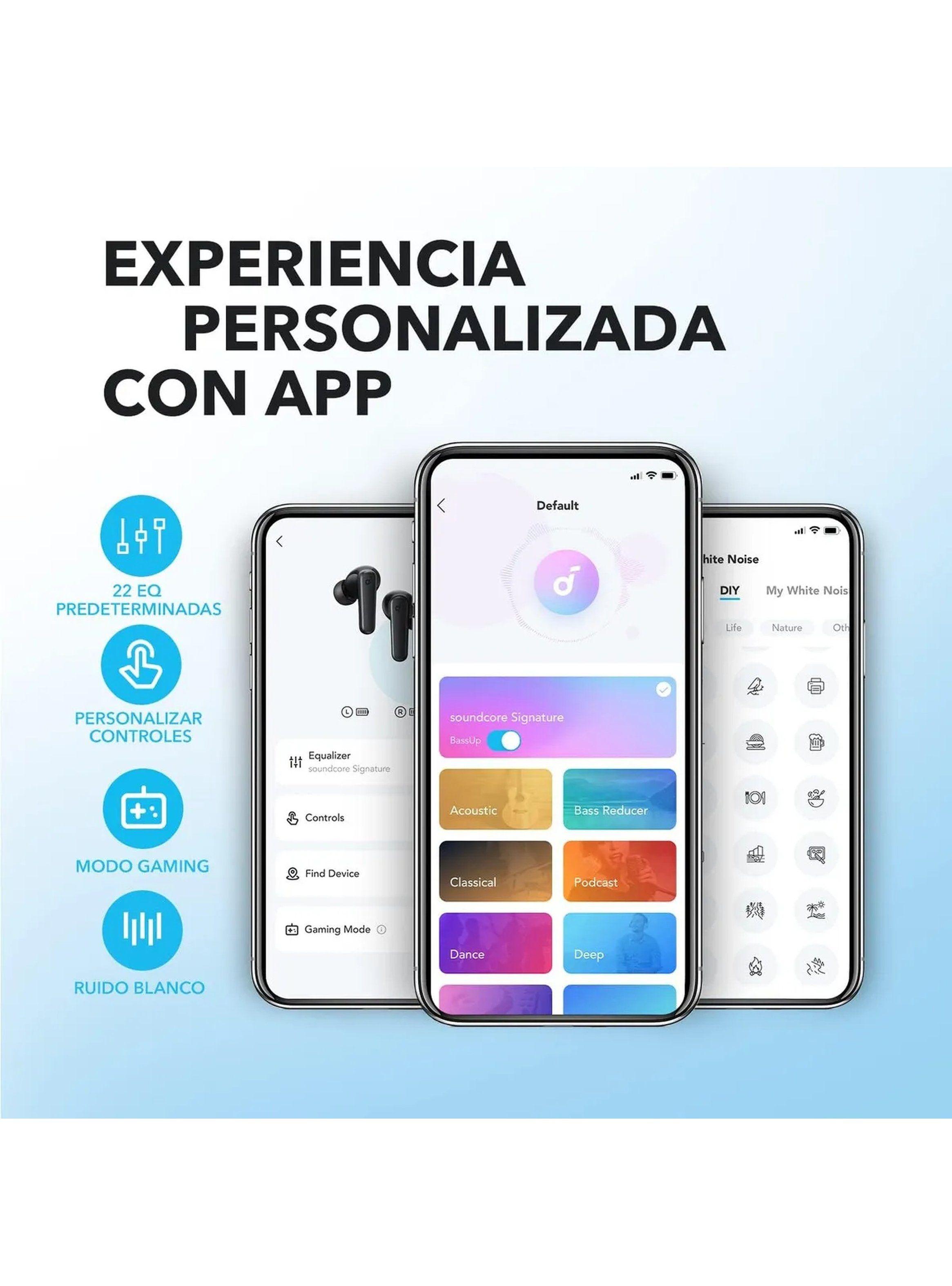 Auriculares Inalámbricos Bluetooth Cancelación de Ruido Bajos Potentes Negros-2