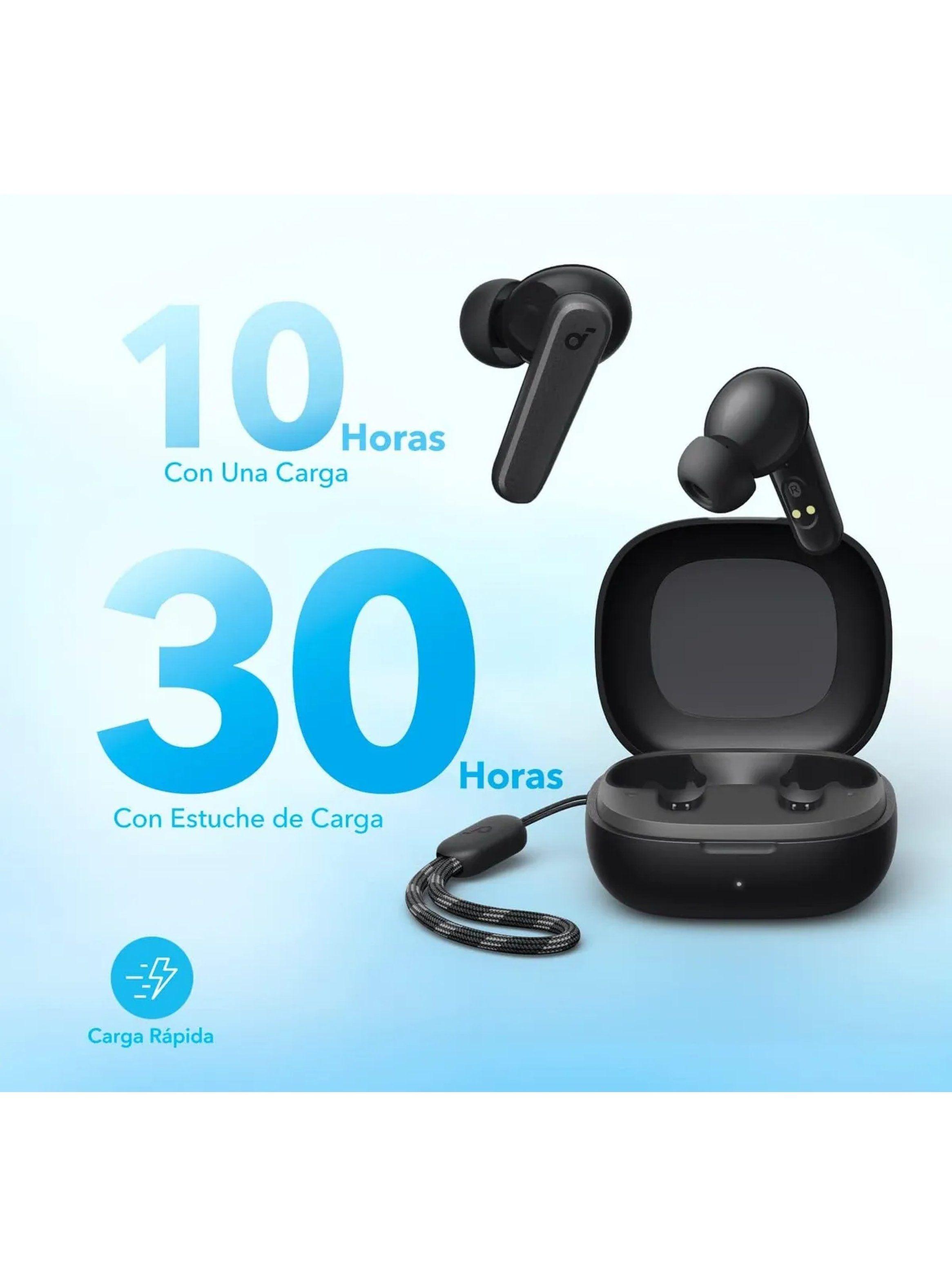Auriculares Inalámbricos Bluetooth Cancelación de Ruido Bajos Potentes Negros-3