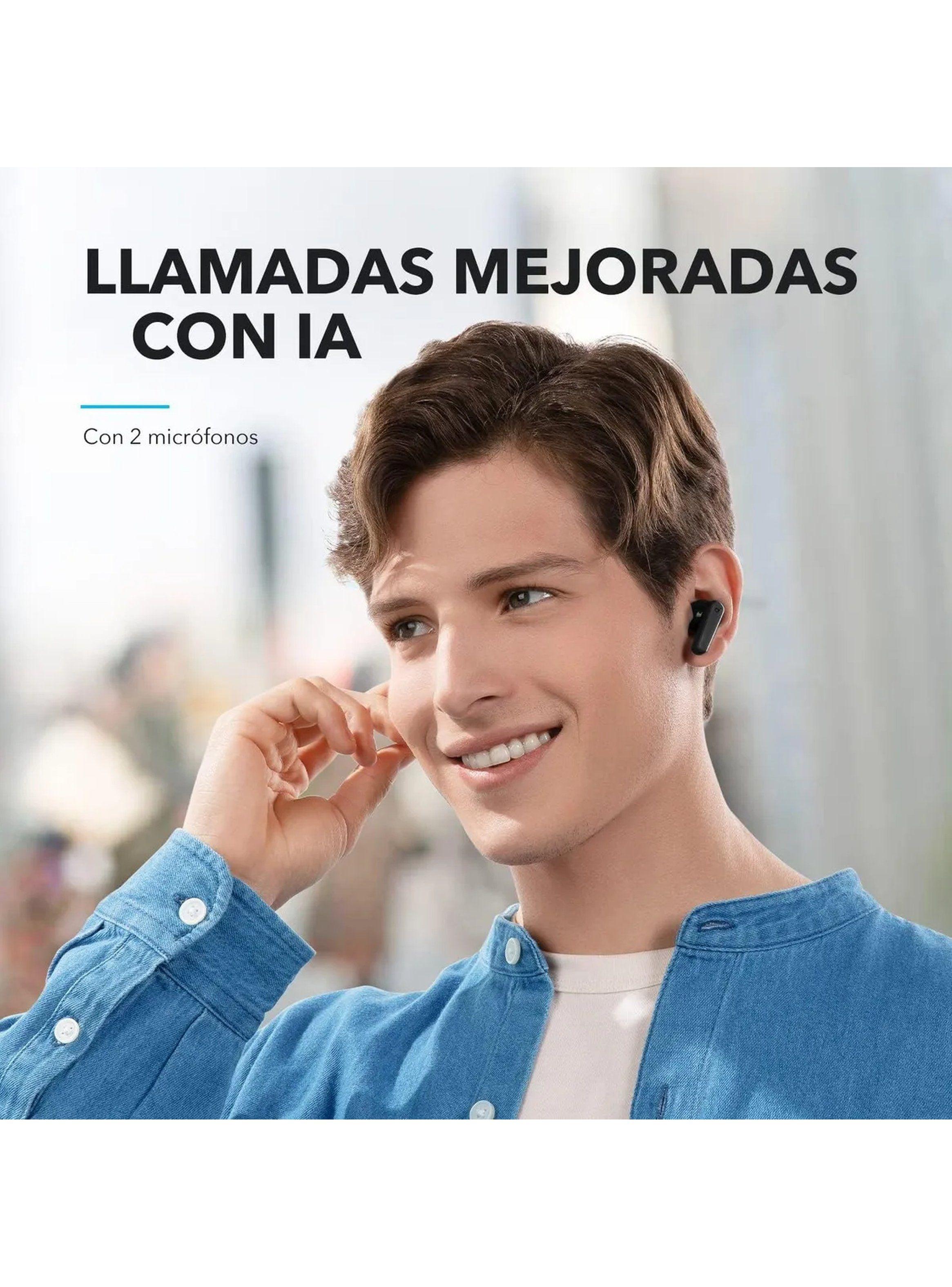 Auriculares Inalámbricos Bluetooth Cancelación de Ruido Bajos Potentes Negros-5