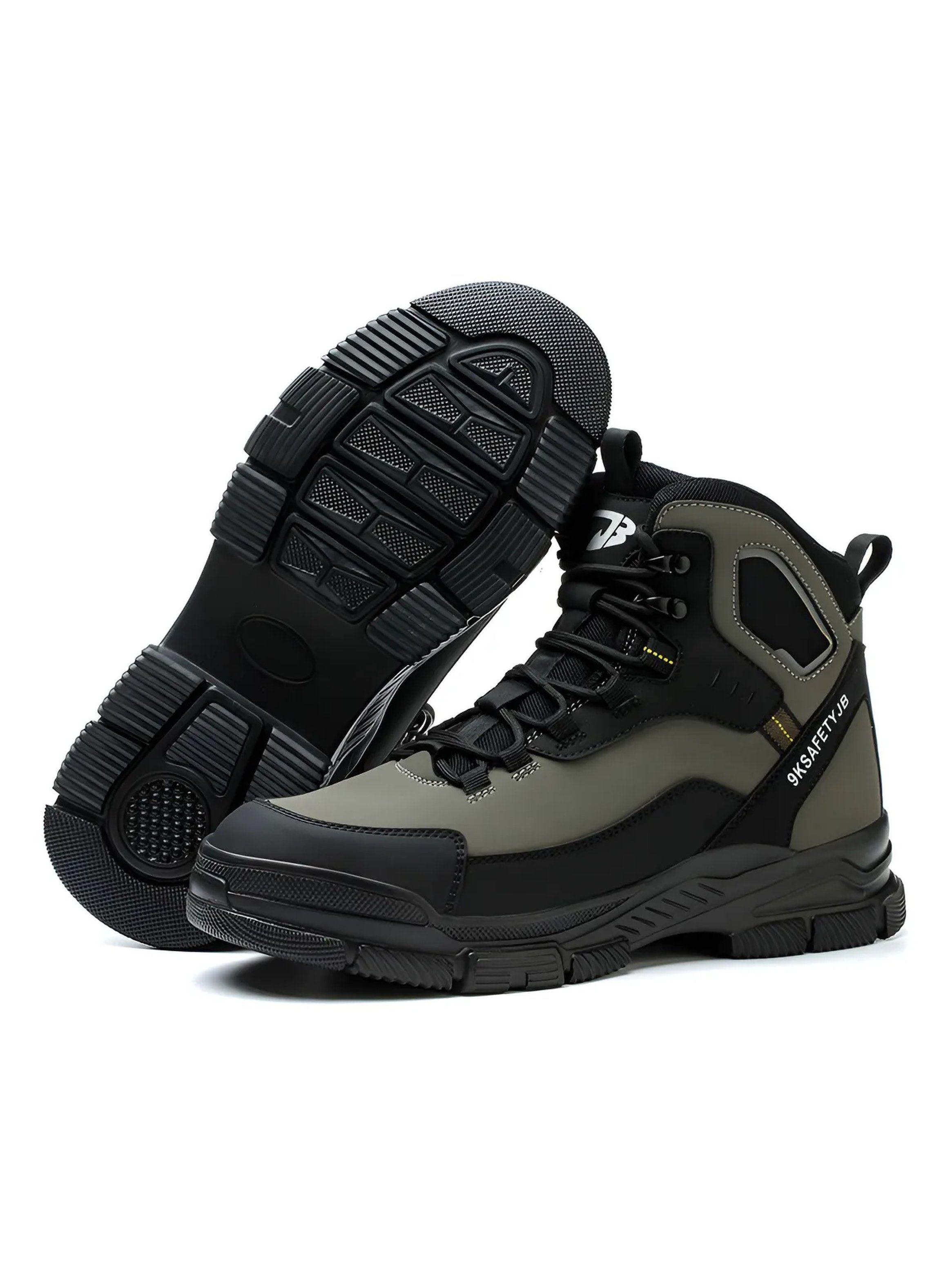 Botas de Seguridad Punta de Acero Antideslizantes Resistentes Verde-0