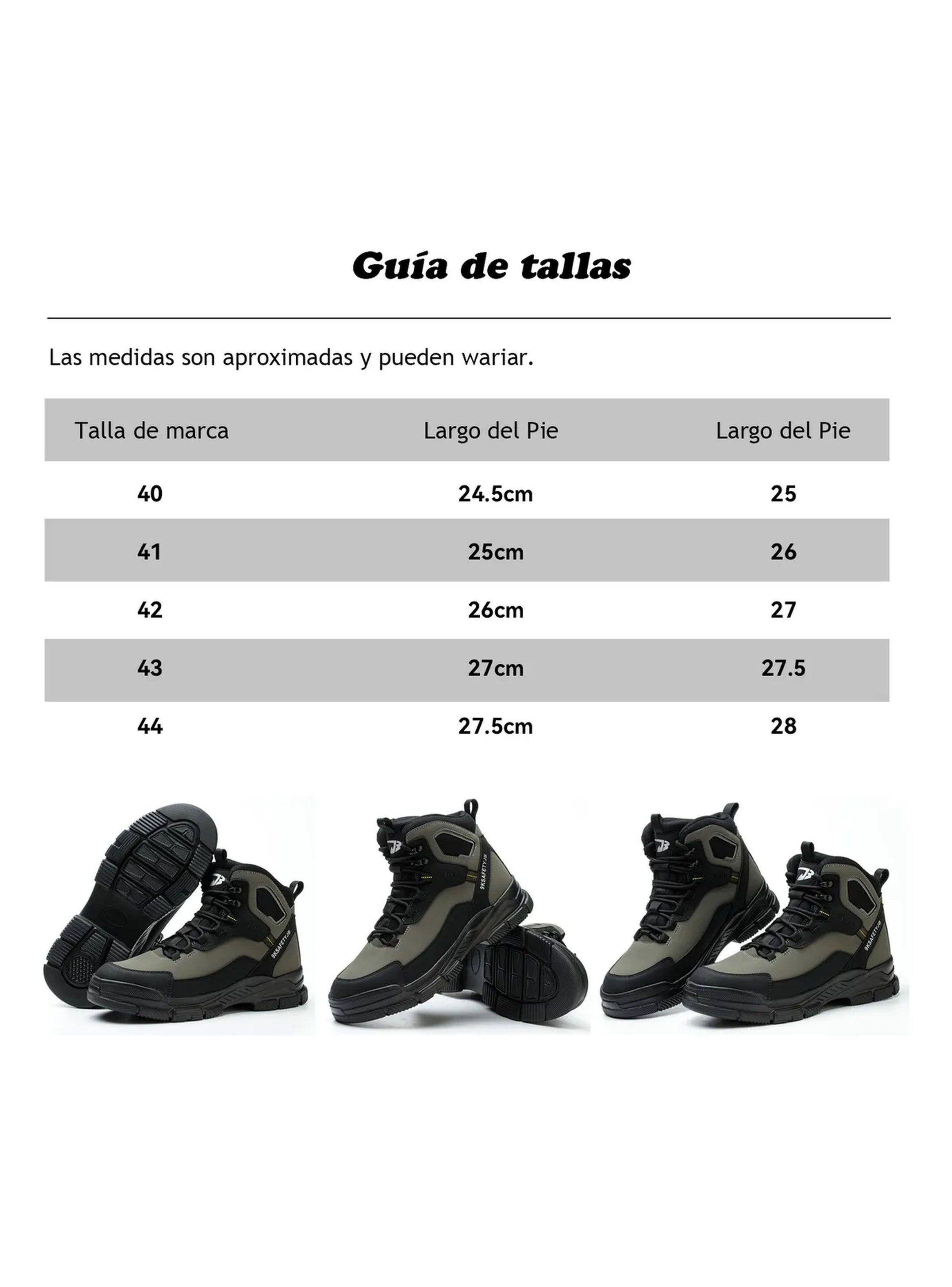 Botas de Seguridad Punta de Acero Antideslizantes Resistentes Verde-7