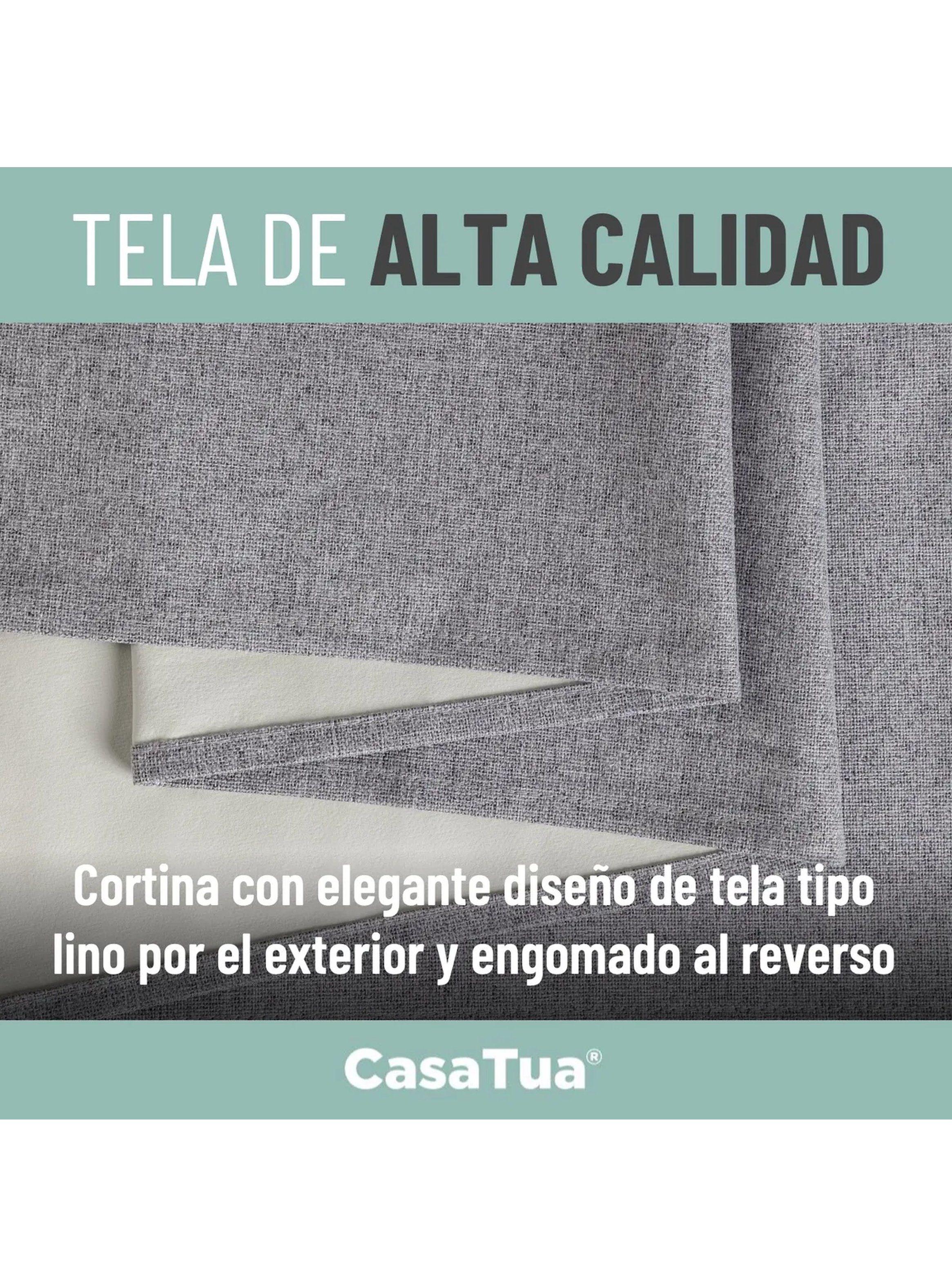 Cortinas Blackout 100% Tejido Texturizado Gris-4