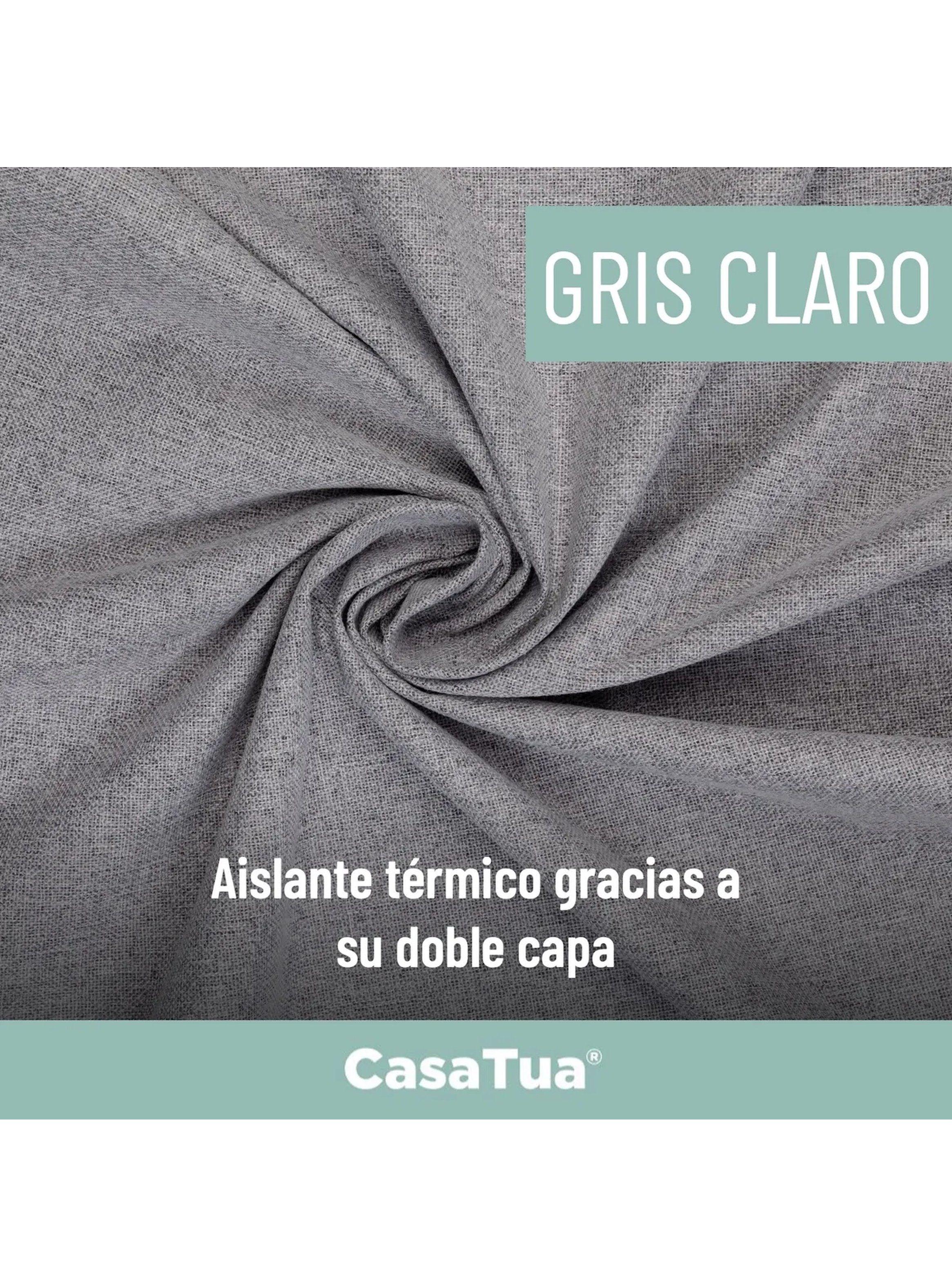 Cortinas Blackout 100% Tejido Texturizado Gris-6