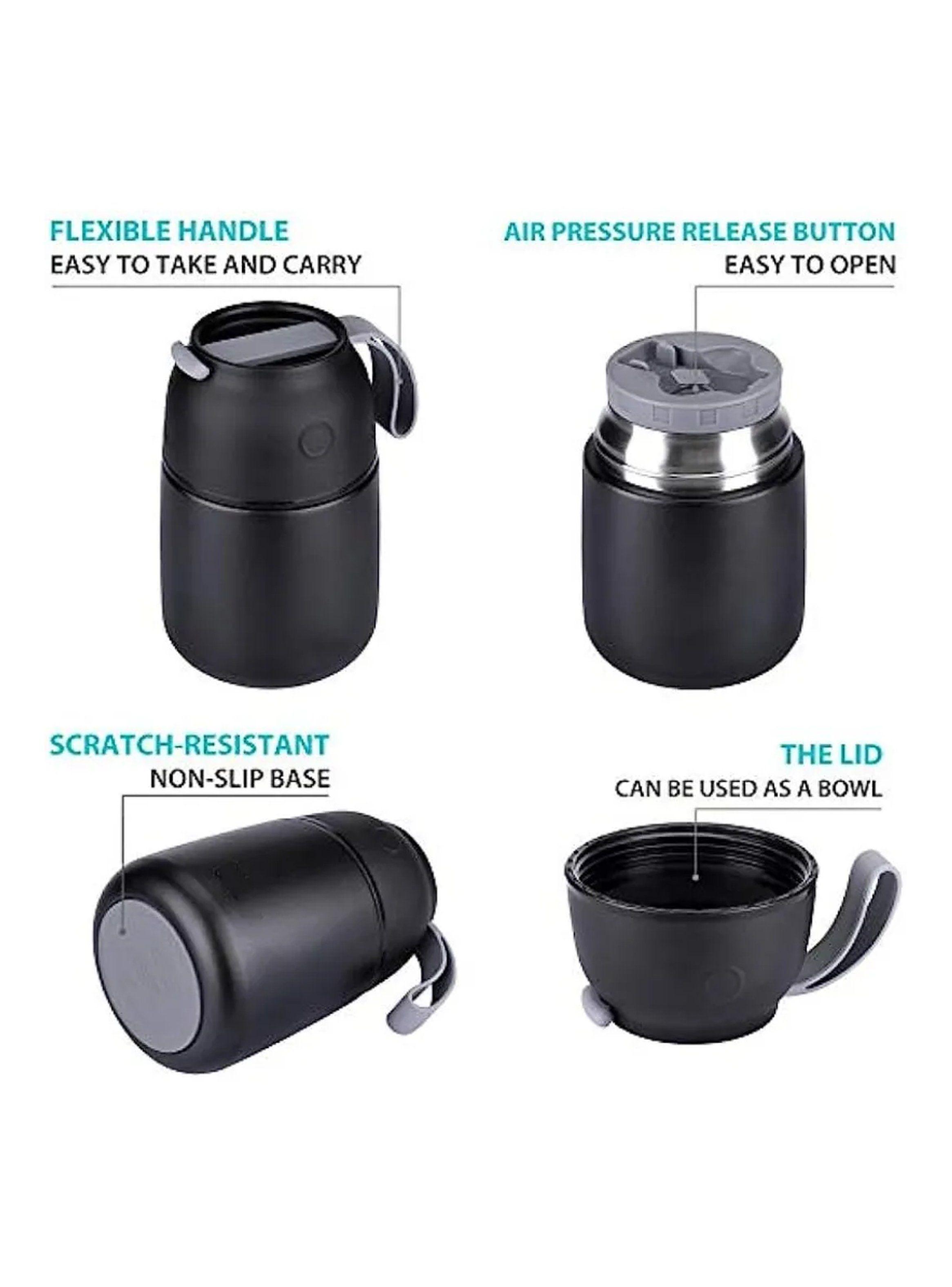 Termo de Acero Inoxidable 12h Caliente 24h Frío 500ml Negro-1