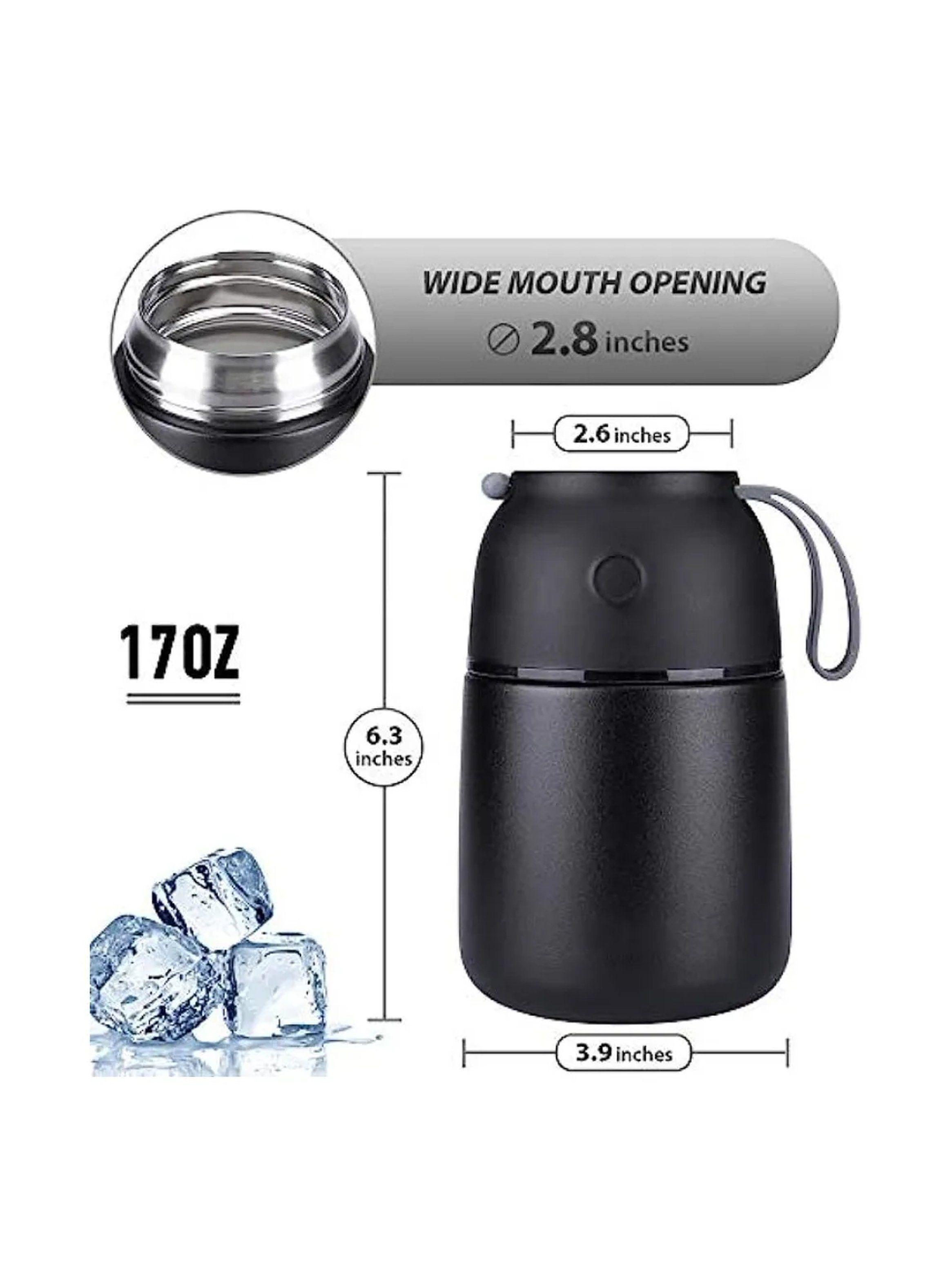Termo de Acero Inoxidable 12h Caliente 24h Frío 500ml Negro-5