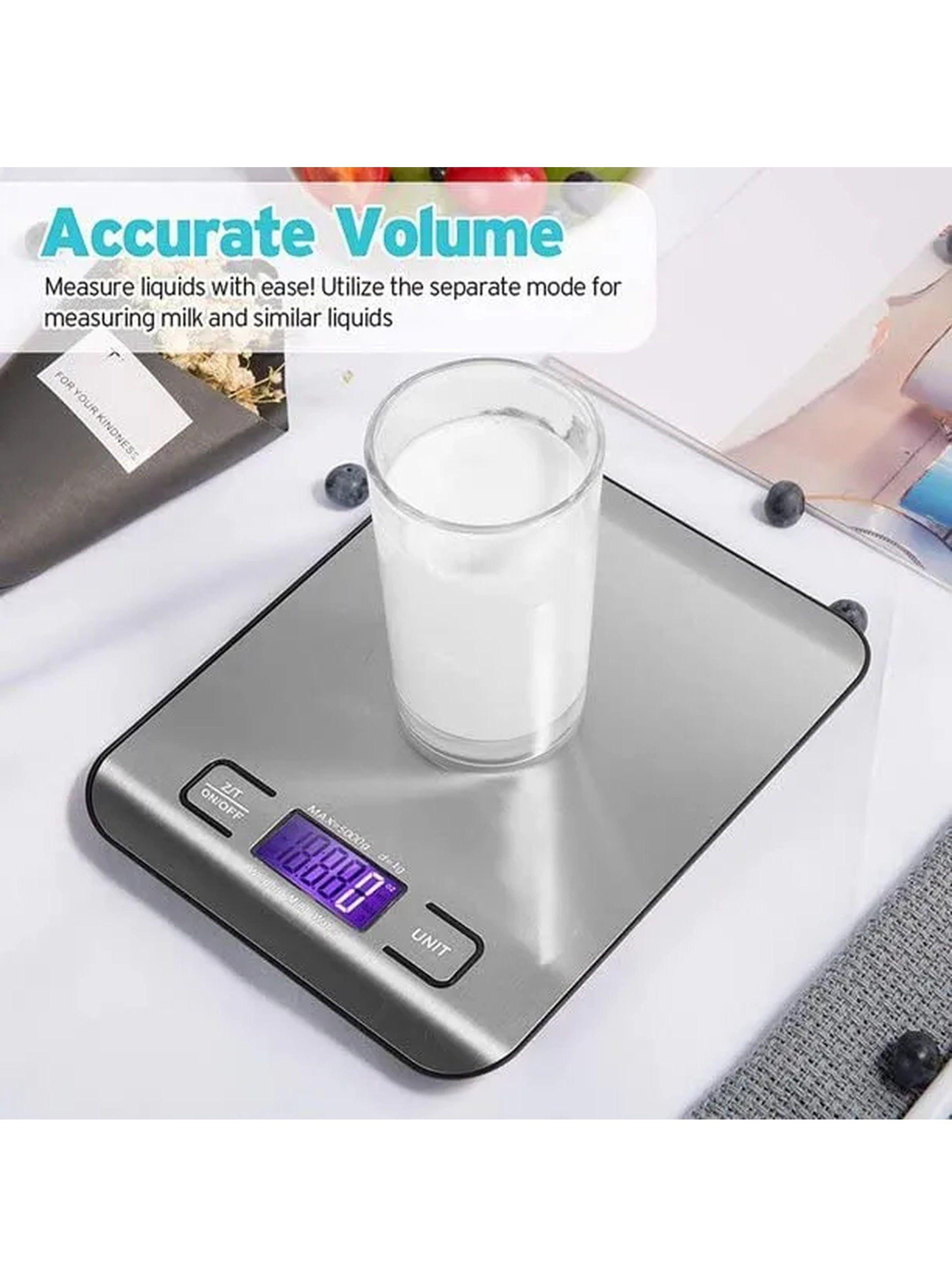 Báscula Digital de Cocina Acero Inoxidable Pantalla LCD 5000g -2