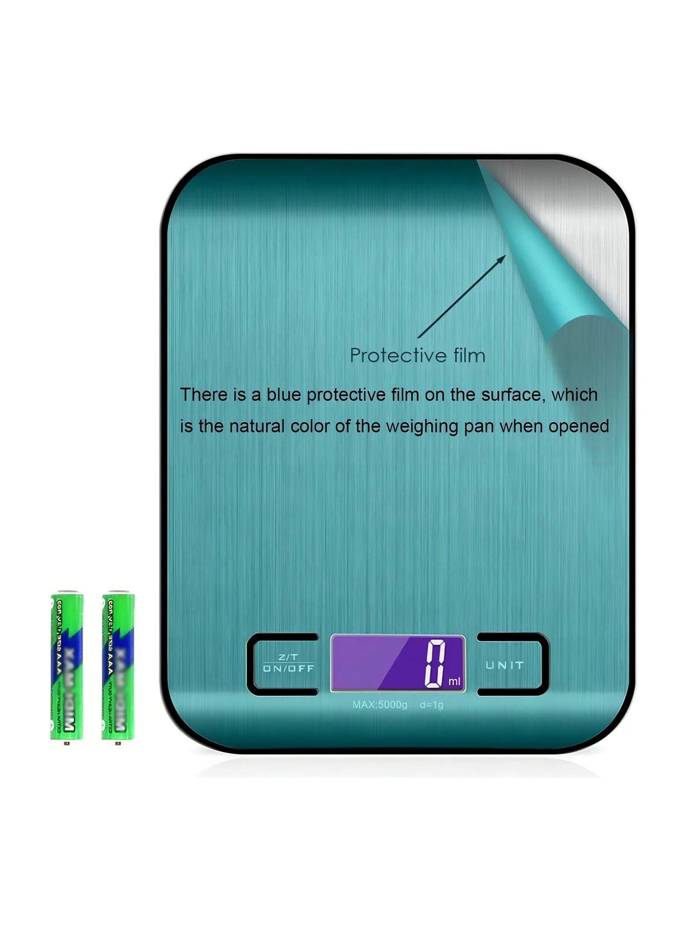 Báscula Digital de Cocina Acero Inoxidable Pantalla LCD 5000g -5