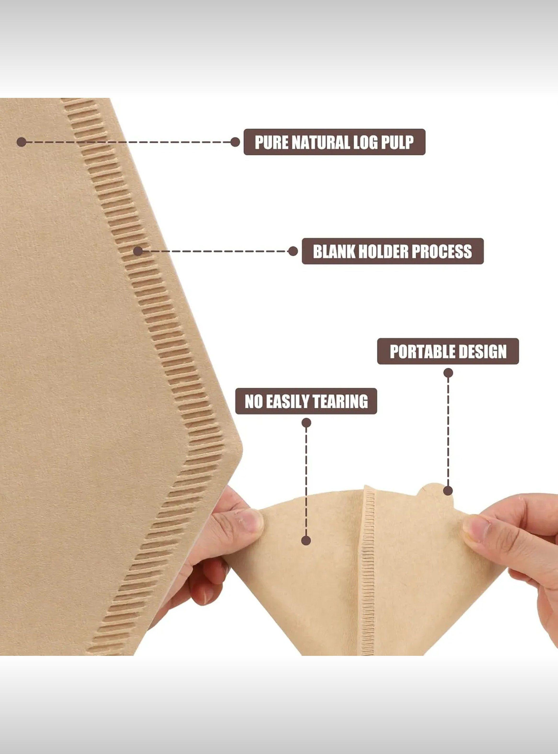 Filtros de Café Desechables Natural Pulp #2 Portátiles Eco-Friendly-2
