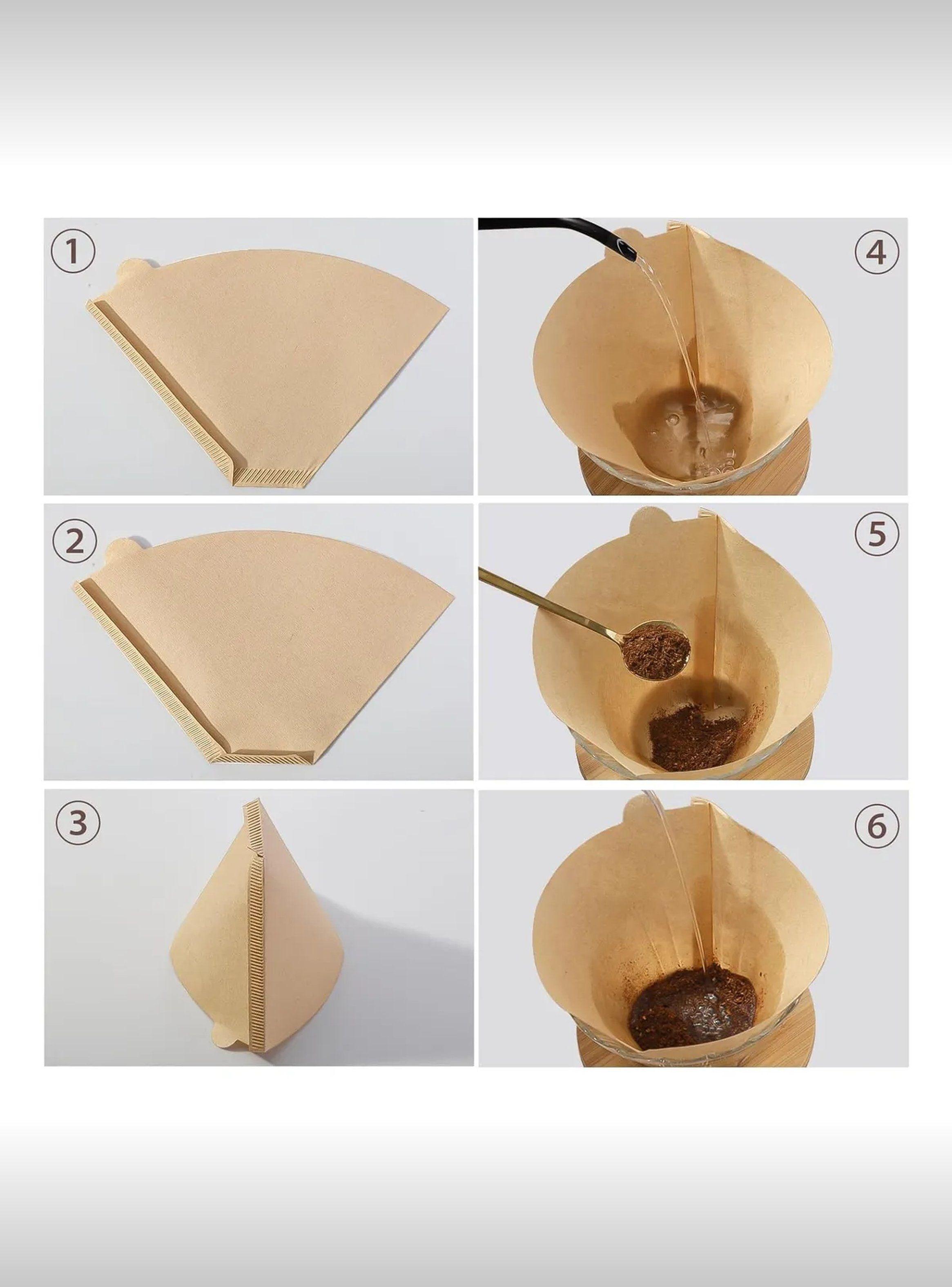 Filtros de Café Desechables Natural Pulp #2 Portátiles Eco-Friendly-3