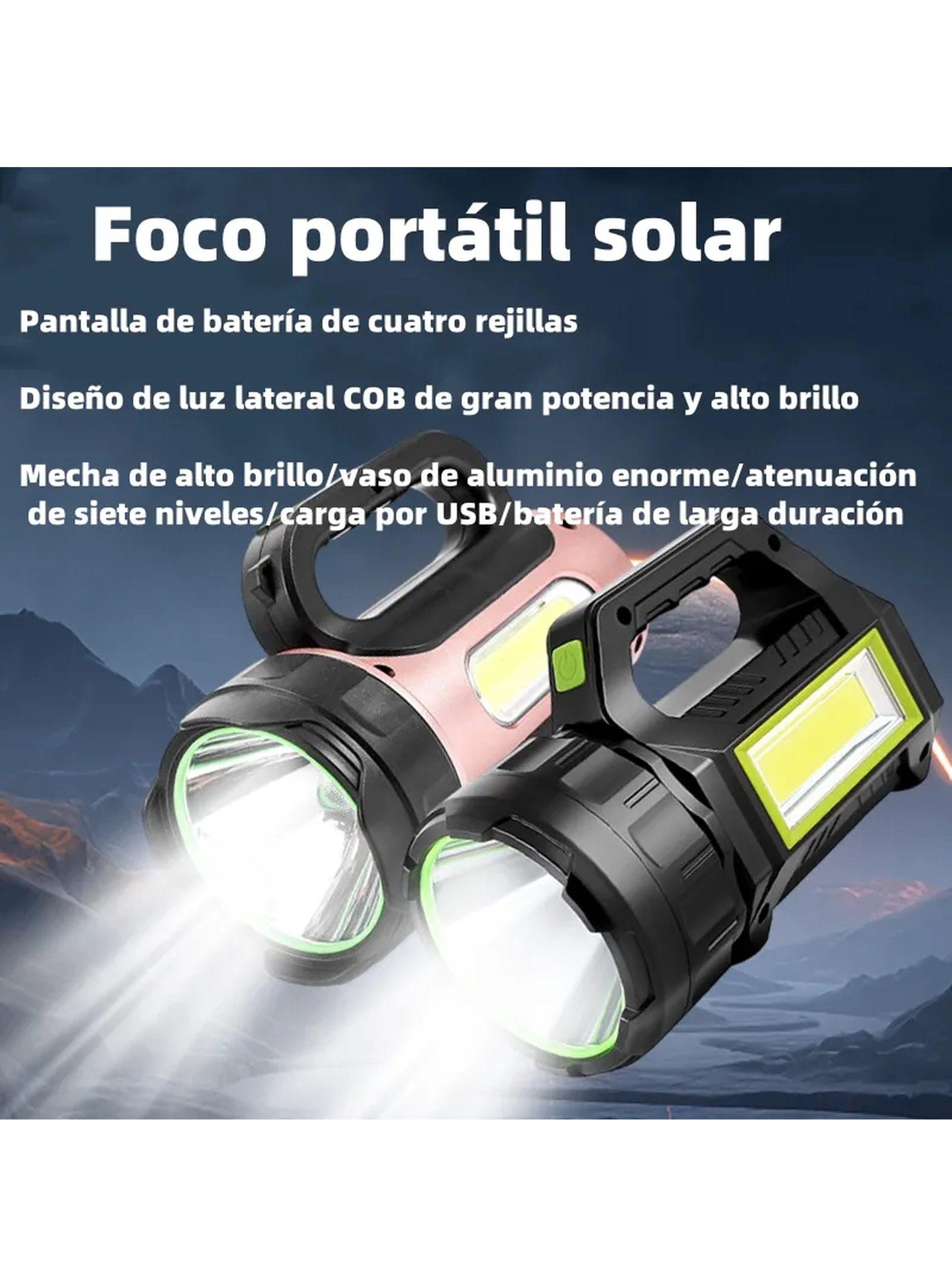 Linterna Recargable Solar LED COB Alta Potencia Portátil-2