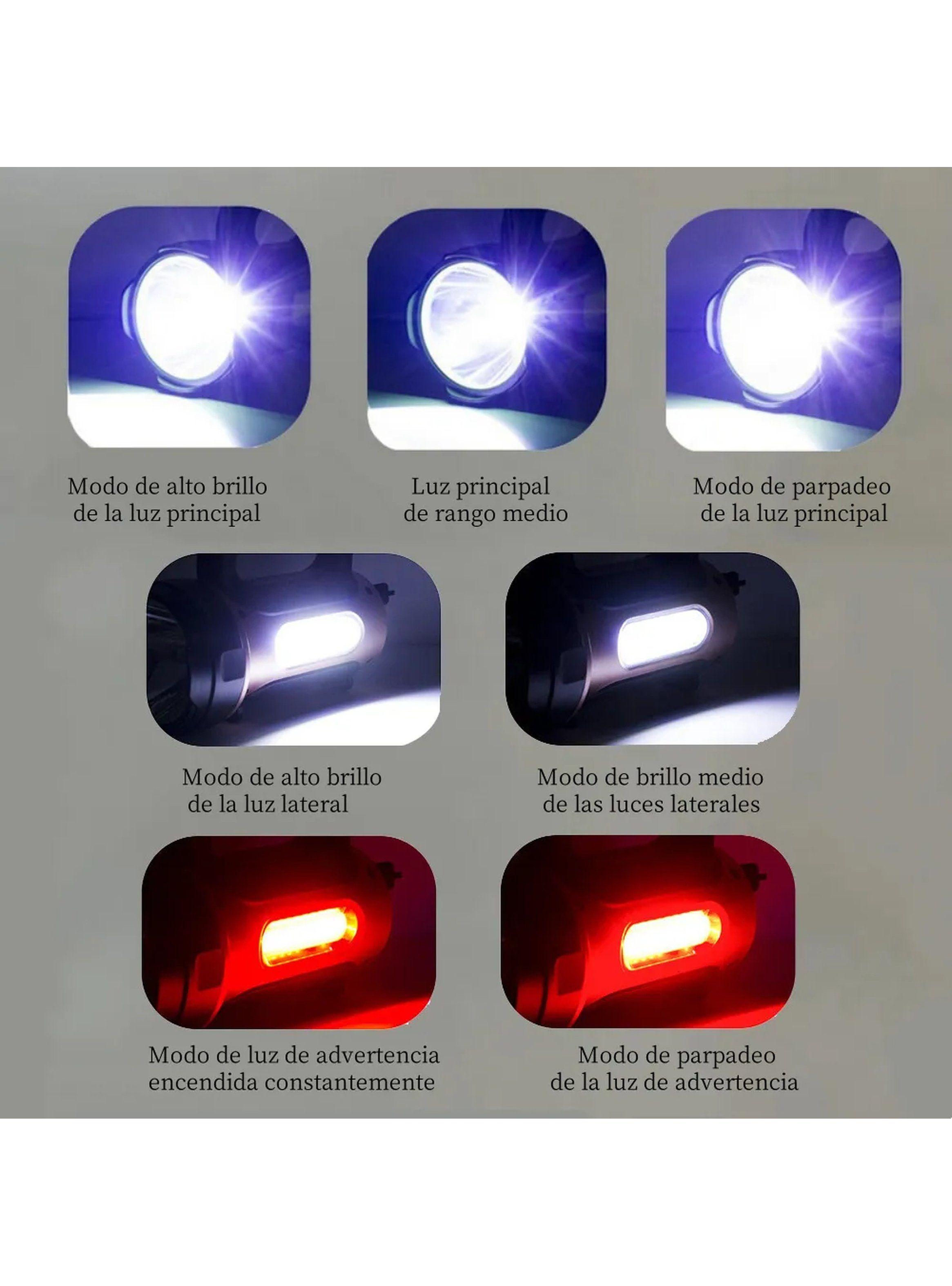 Linterna Recargable Solar LED COB Alta Potencia Portátil-4
