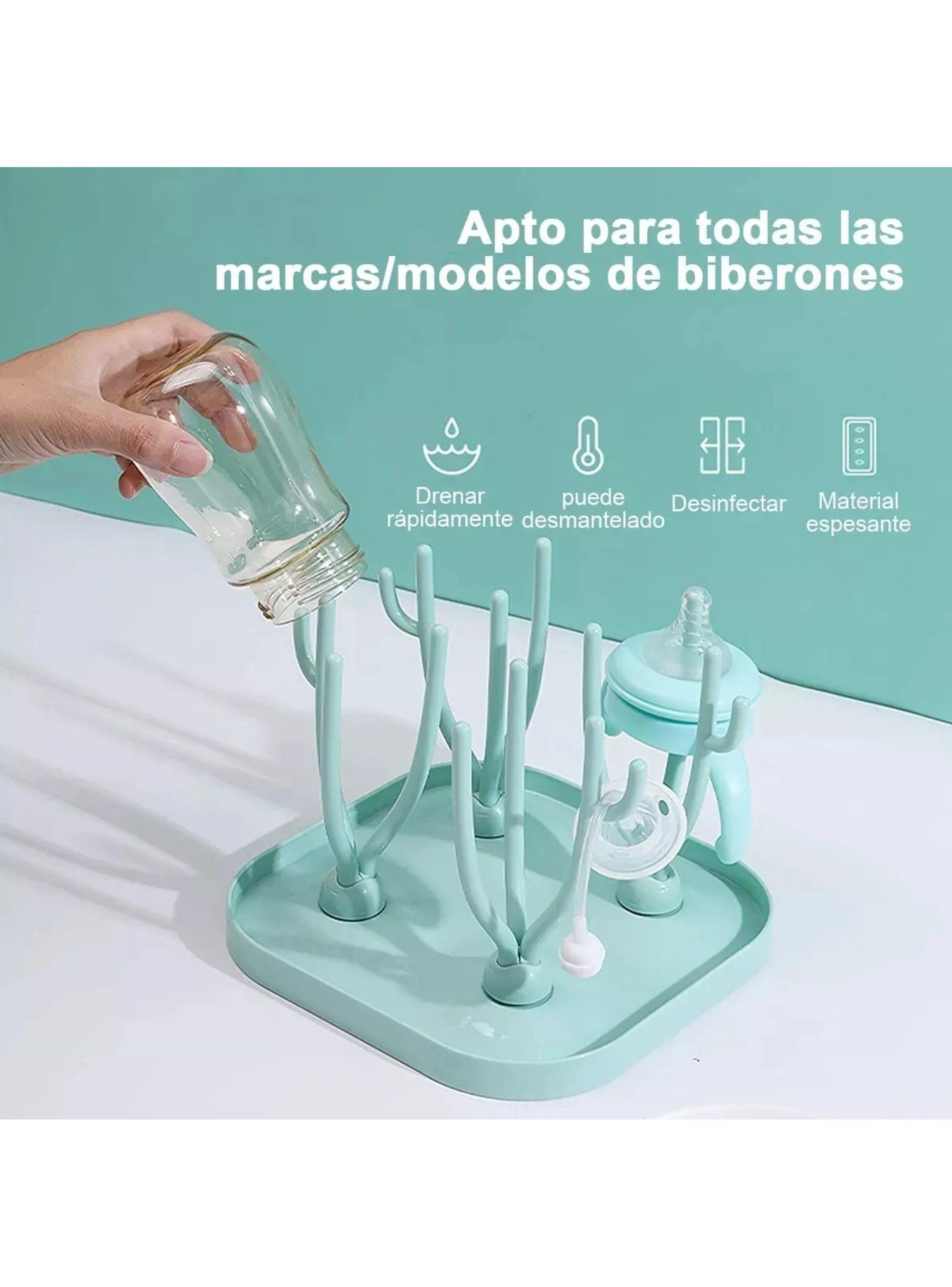Escurridor de Biberones y Accesorios Desmontable Plástico Verde-2